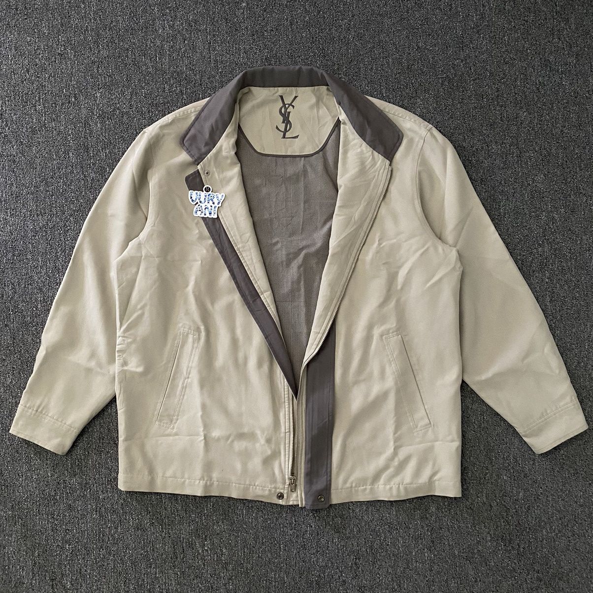 Vintage × Yves Saint Laurent Vintage YSL Khaki Lightweight Jacket Size US L / EU 52-54 / 3 - 3 Thumbnail