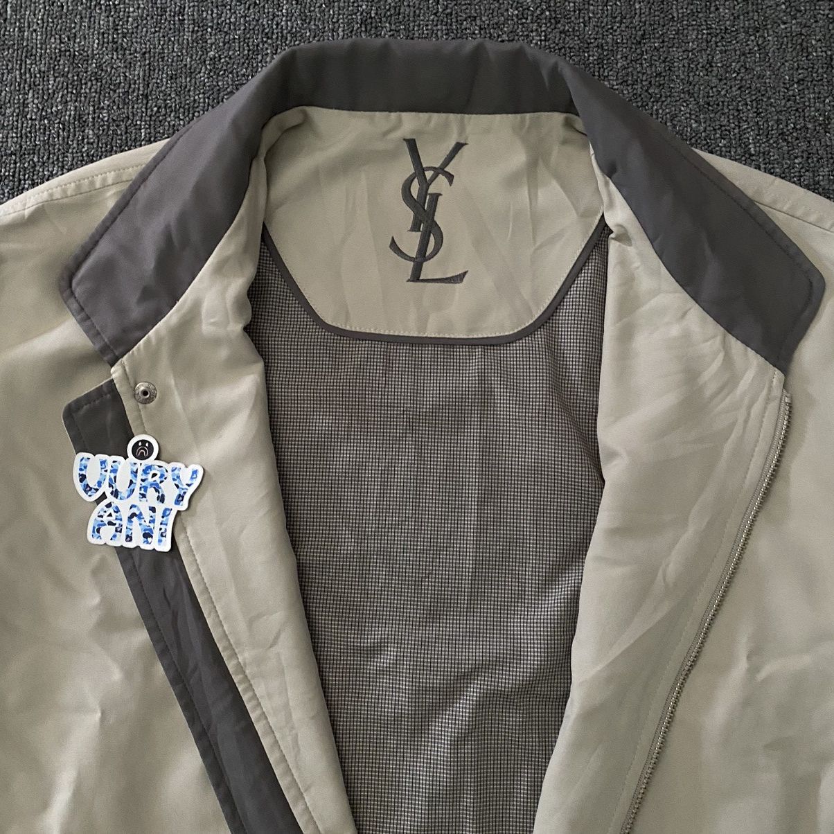 Vintage × Yves Saint Laurent Vintage YSL Khaki Lightweight Jacket Size US L / EU 52-54 / 3 - 4 Thumbnail