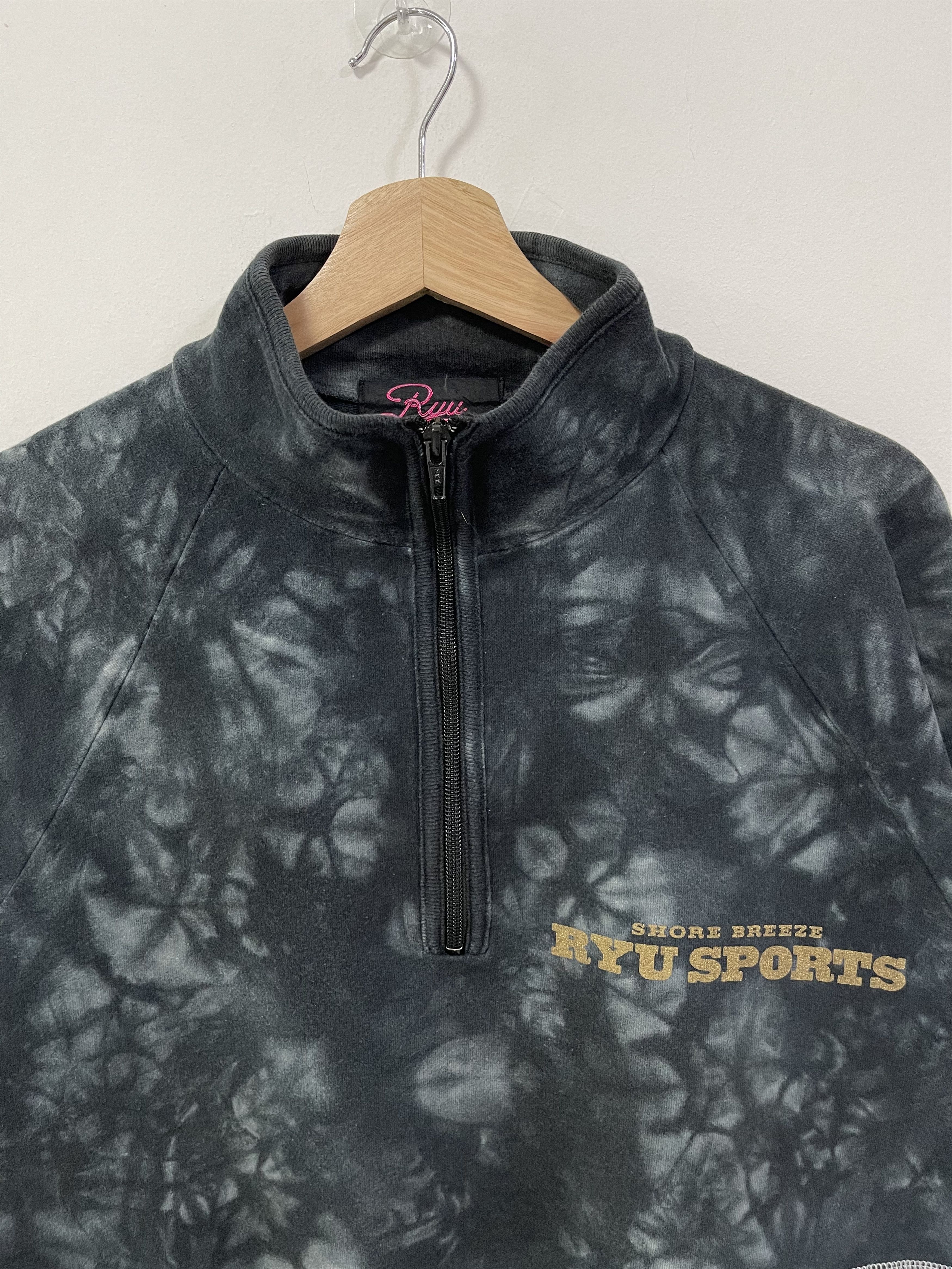 Japanese Brand × Vintage Vintage Ryu Sport Asid Wash Half Zip Sweatshirt Size US M / EU 48-50 / 2 - 2 Thumbnail