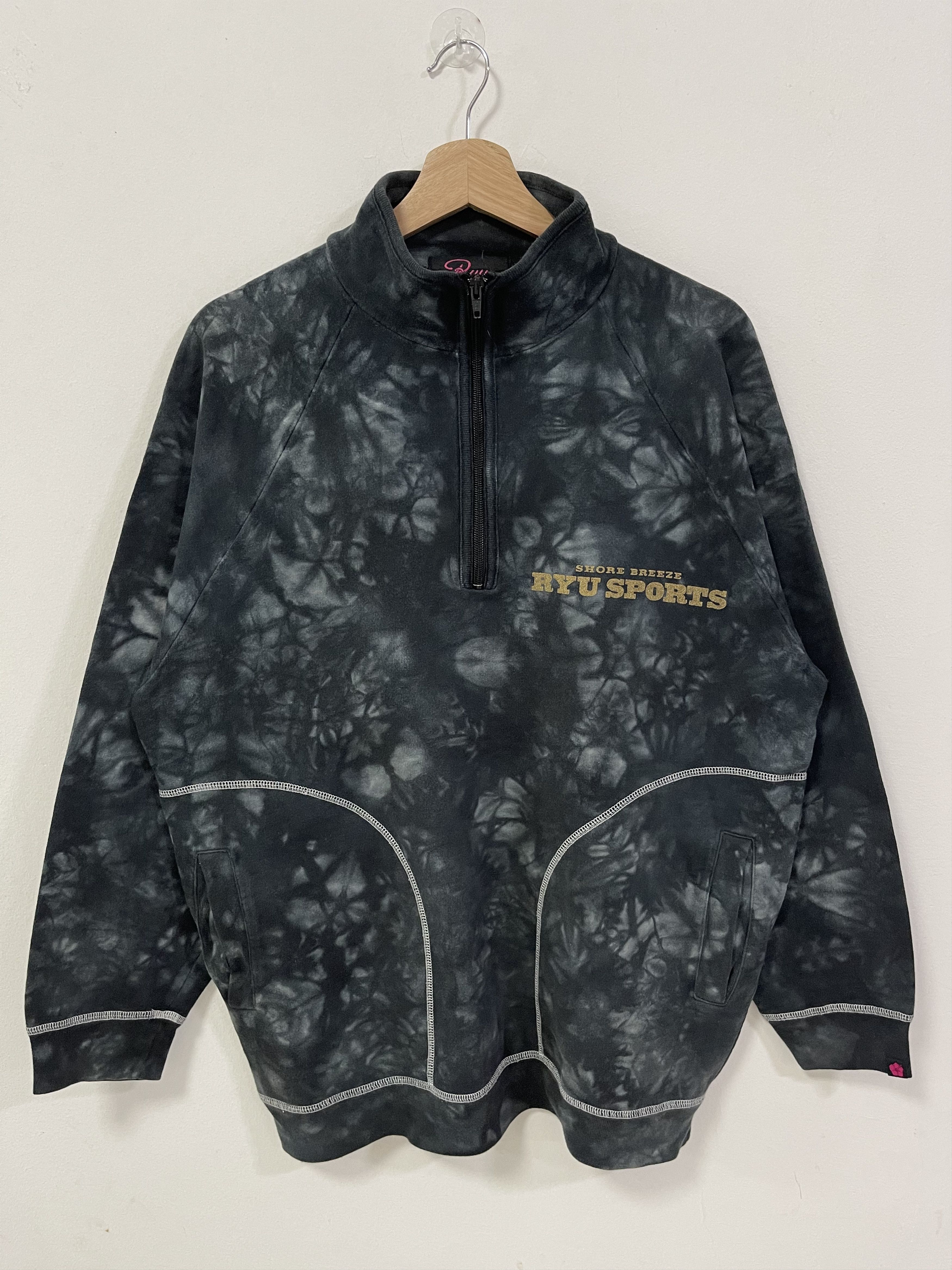 Japanese Brand × Vintage Vintage Ryu Sport Asid Wash Half Zip Sweatshirt Size US M / EU 48-50 / 2 - 1 Thumbnail