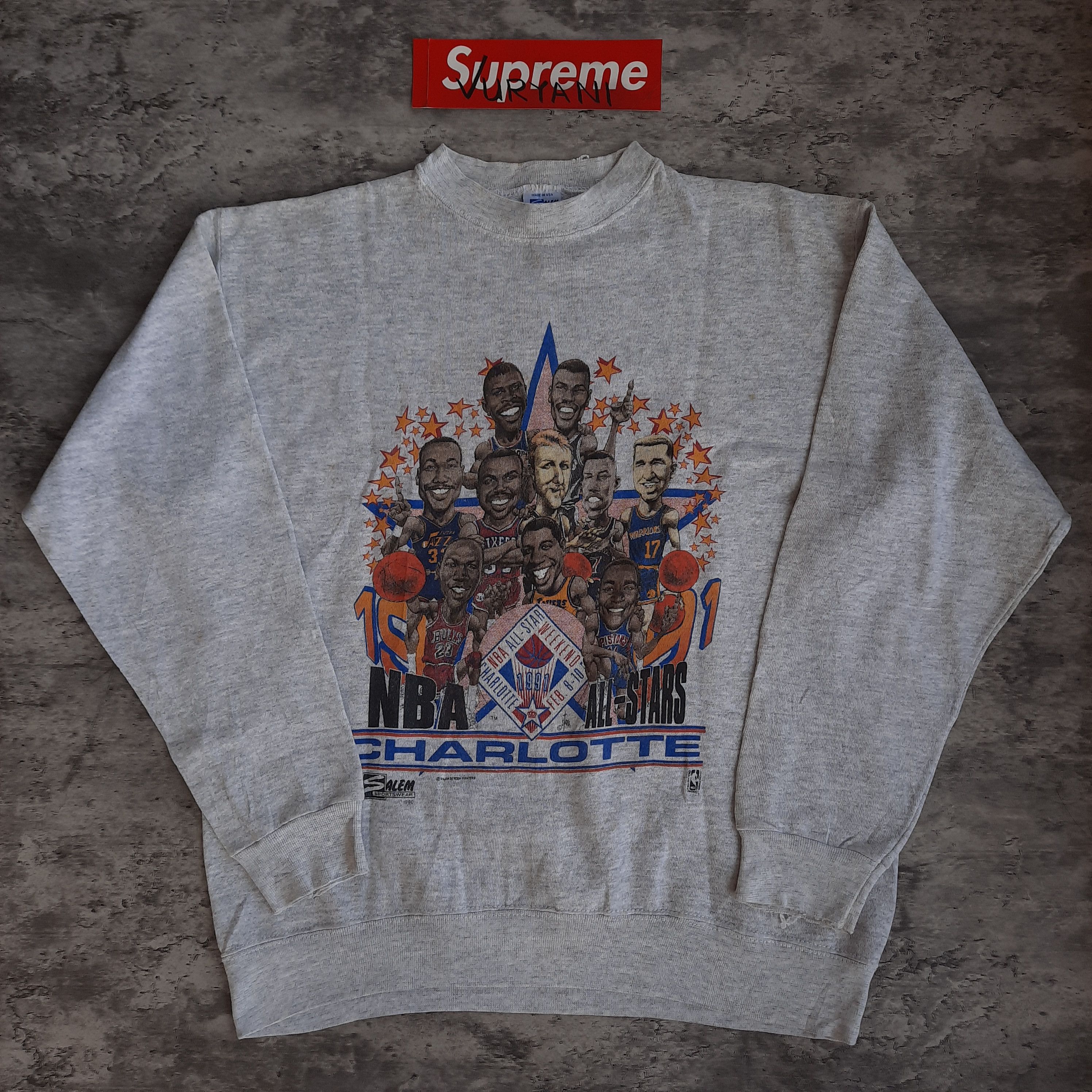 Salem Sportswear × Vintage ‼️Last Drop‼️ Rare NBA All Stars 1991 Charlotte Crewneck Size US L / EU 52-54 / 3 - 1 Thumbnail