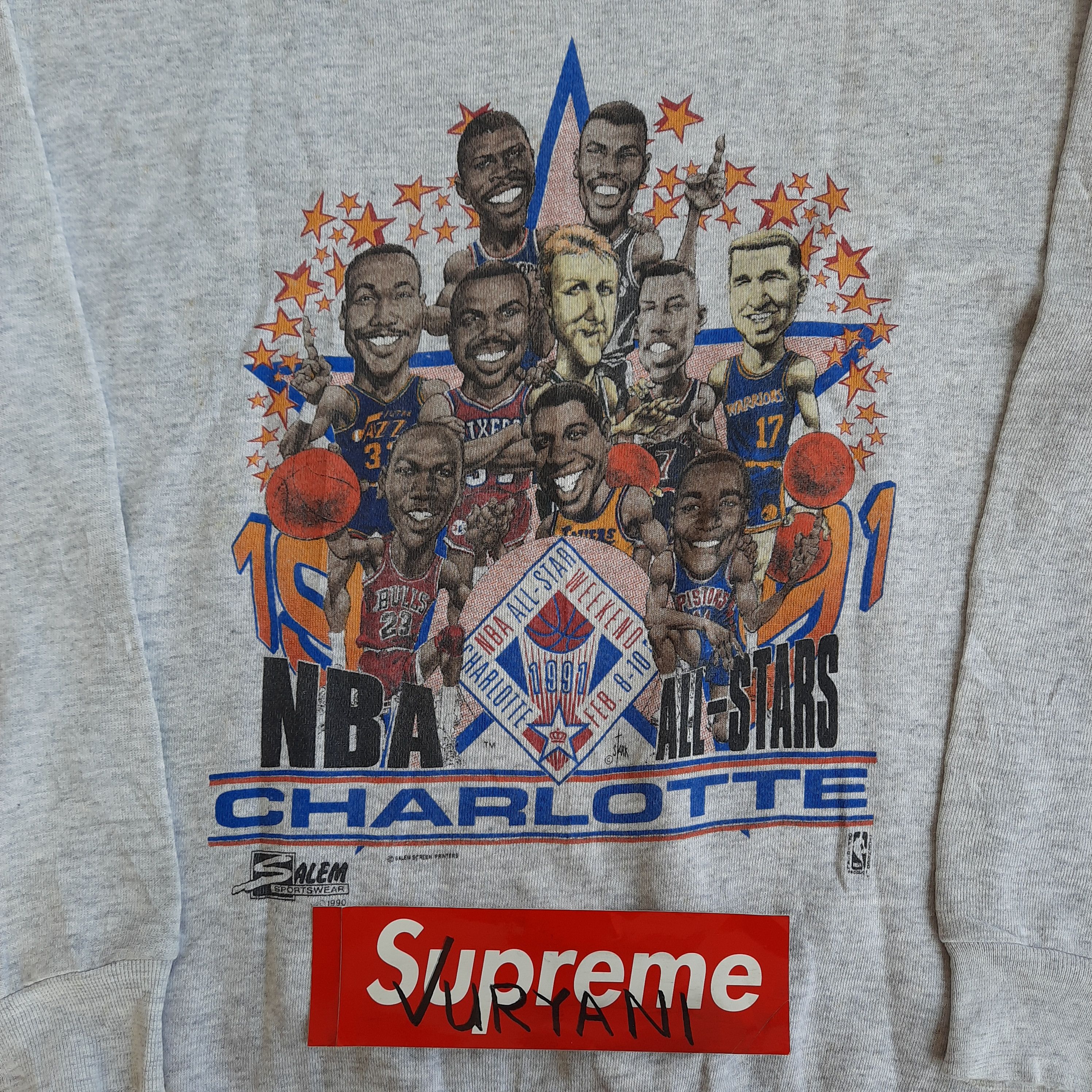 Salem Sportswear × Vintage ‼️Last Drop‼️ Rare NBA All Stars 1991 Charlotte Crewneck Size US L / EU 52-54 / 3 - 3 Thumbnail