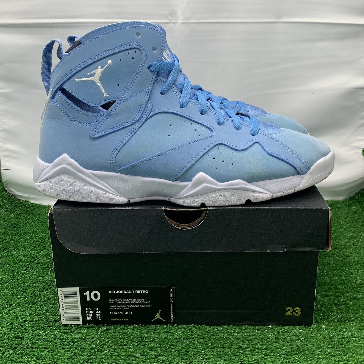 image of Jordan Nike Air Jordan 7 Retro Pantone 304775-400 Size 10 OG Box Used Mj Shoes in Blue, Men's