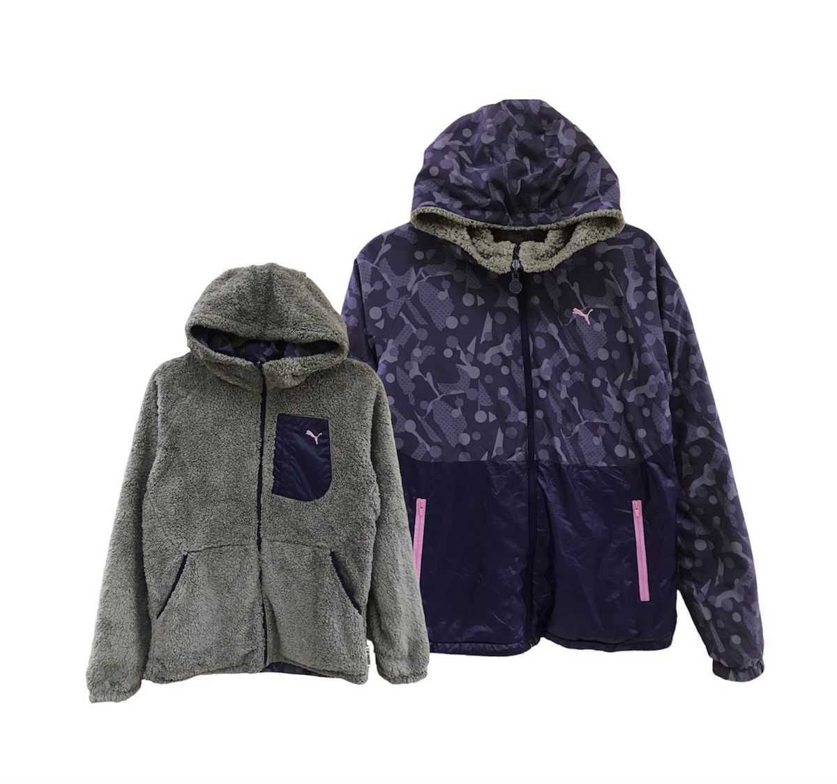 image of Puma Reversible Fleece Jacket, Men's (Size Medium)