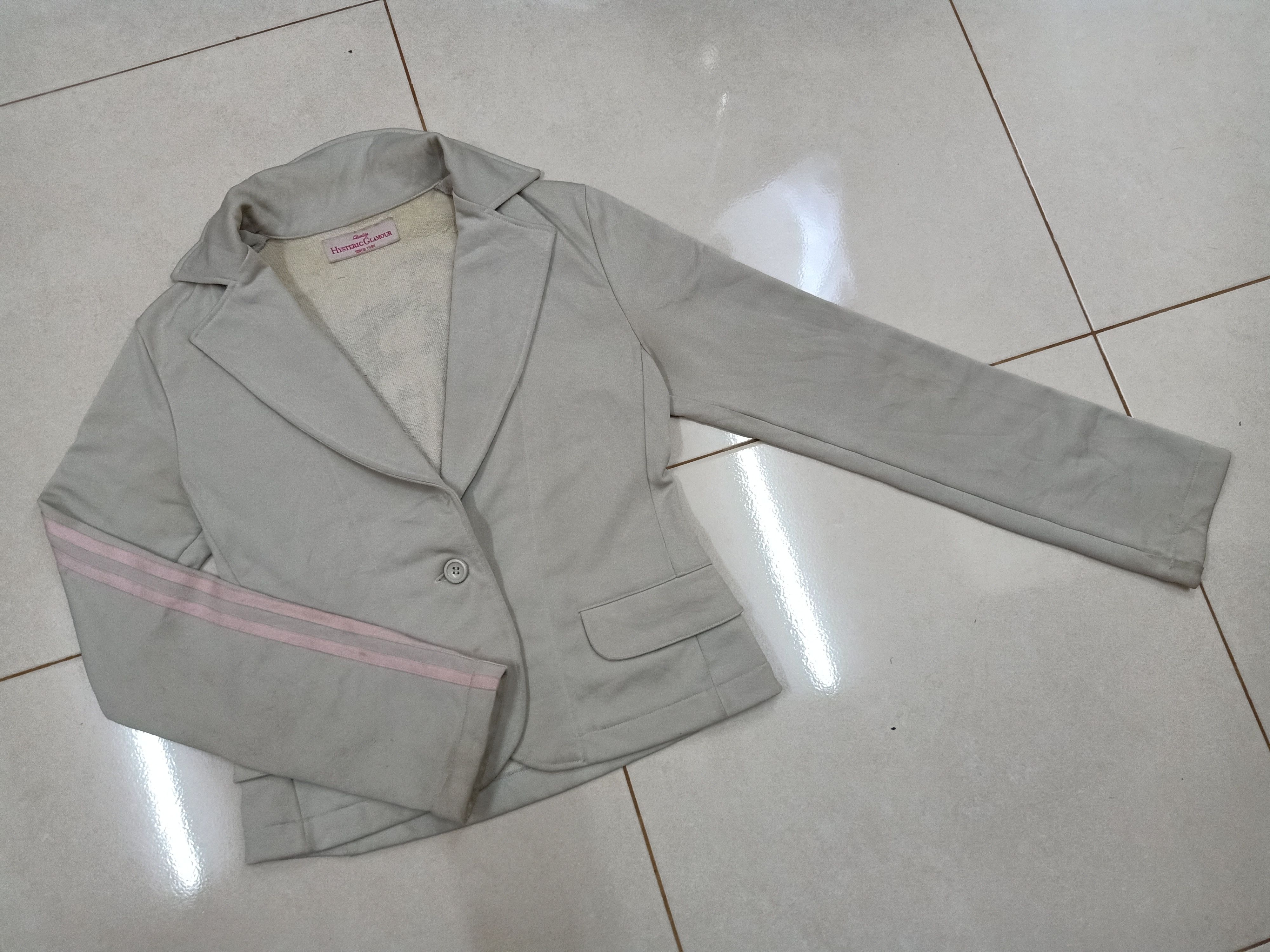 Hysteric Glamour HYSTERIC GLAMOUR Afro Girl Big Graphic Lite Gray Crop Jacket Size XS / US 0-2 / IT 36-38 - 4 Thumbnail