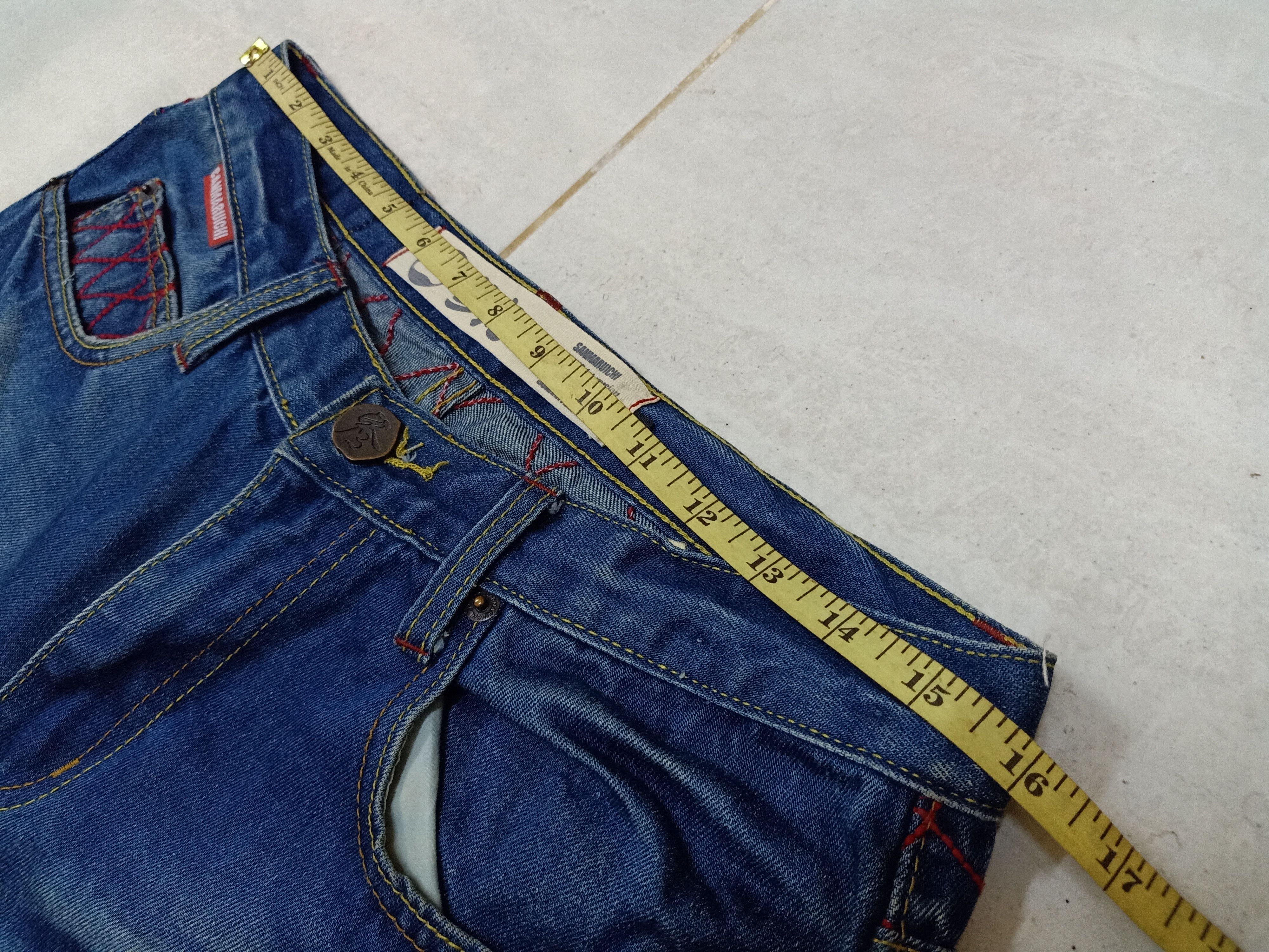 Japanese Brand SANMARUICHI Japan Embroidered Skull Big Logo Blue Denim Size US 32 / EU 48 - 10 Thumbnail