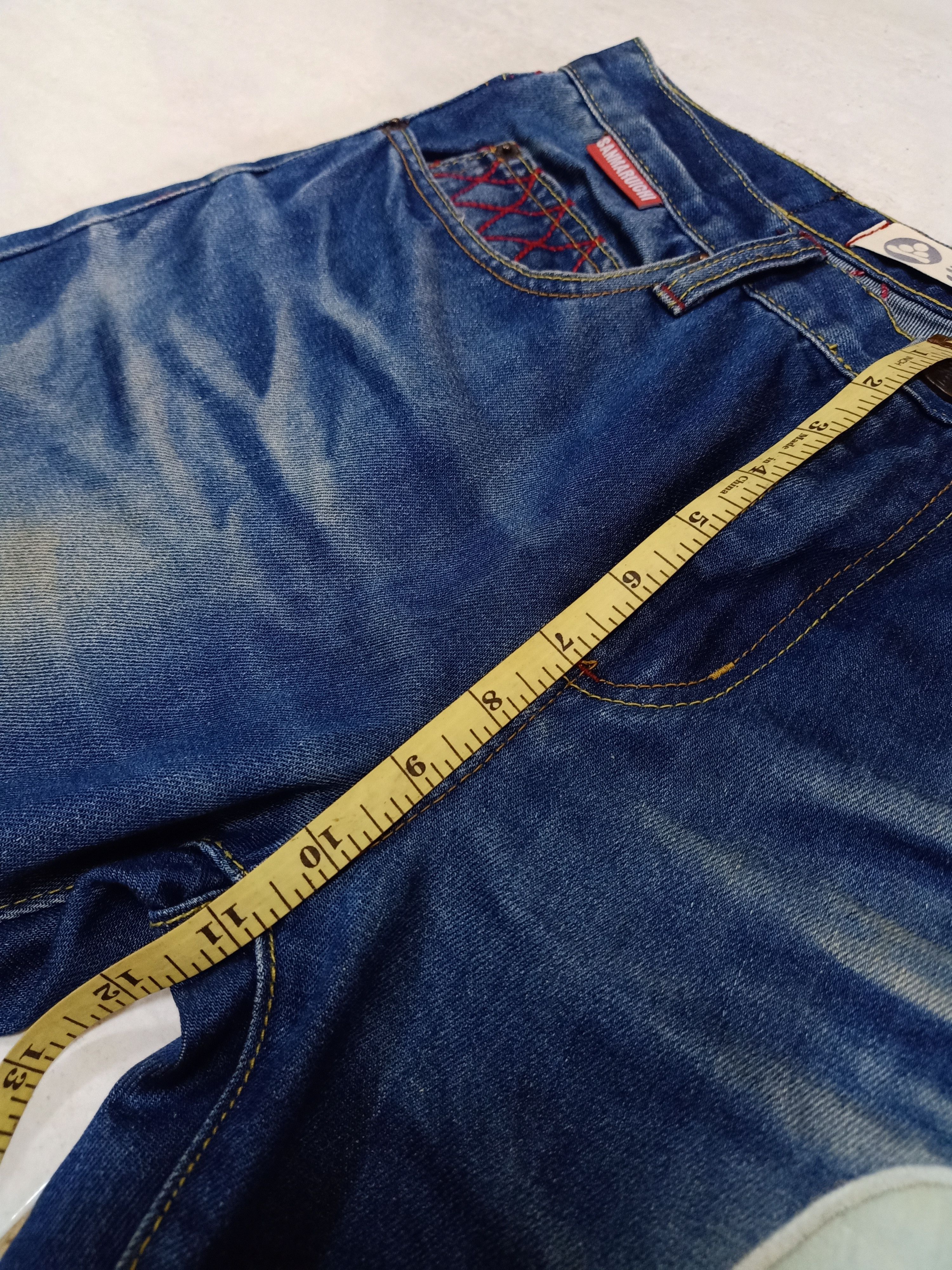 Japanese Brand SANMARUICHI Japan Embroidered Skull Big Logo Blue Denim Size US 32 / EU 48 - 11 Thumbnail