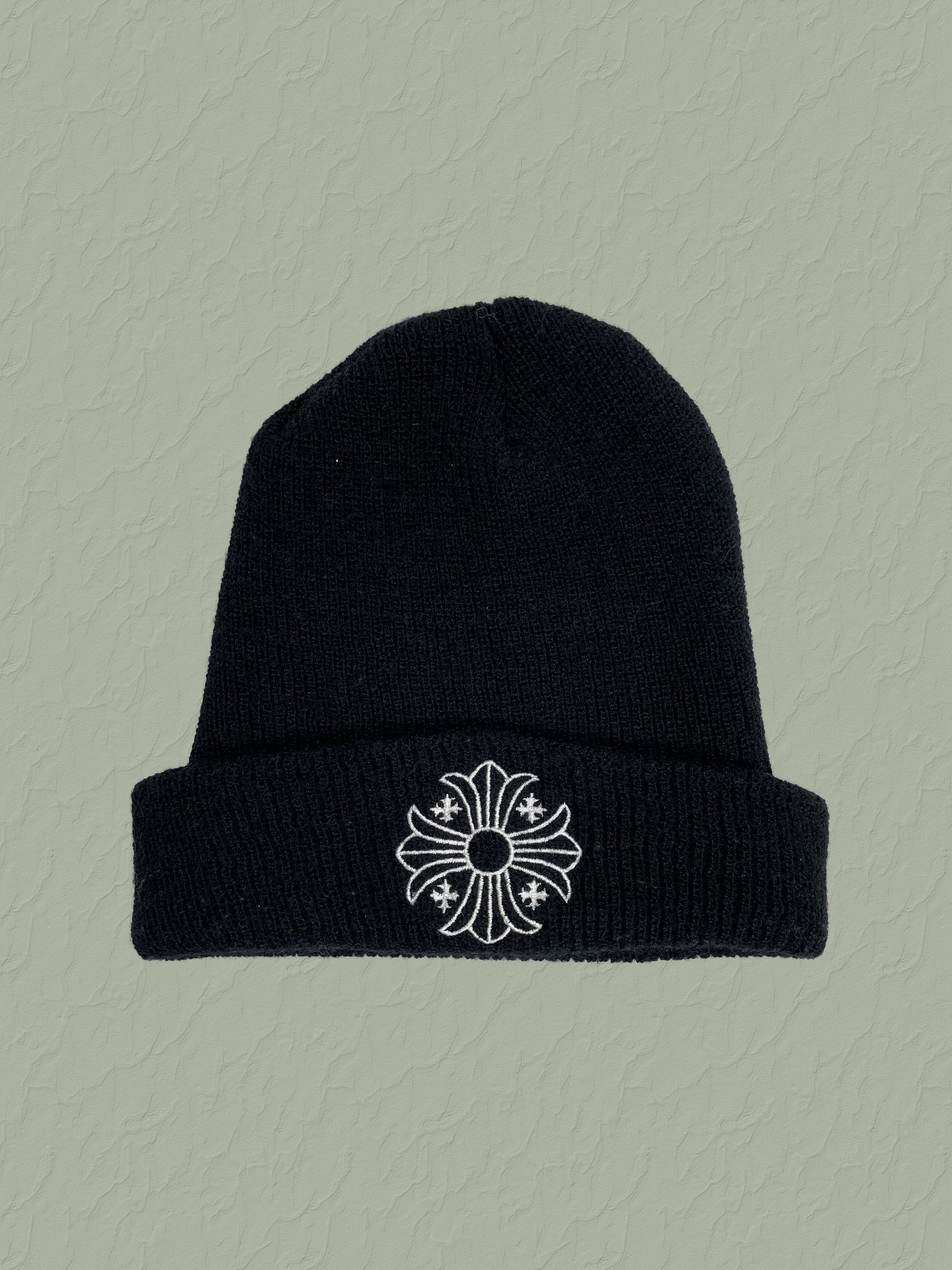 image of Chrome Hearts Mini Plus Multi Cross Beanie in Black, Men's
