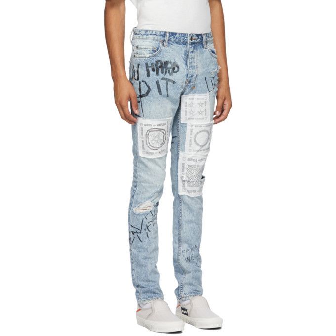 Ksubi Chitch Khaos Distressed Scribble Jeans Size US 30 / EU 46 - 2 Thumbnail
