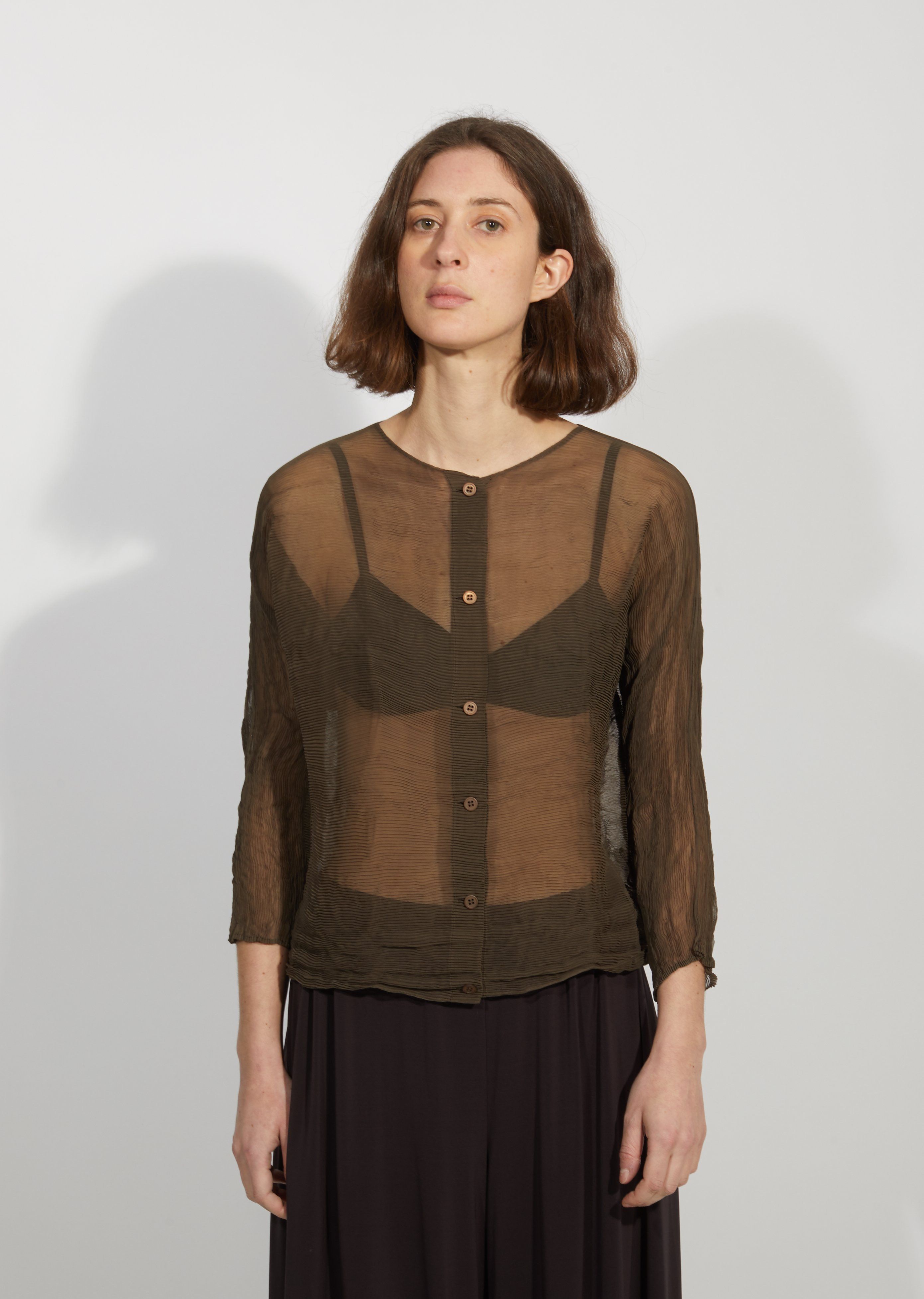 image of Issey Miyake Btwt! +600$ Chiffon Twis Cardigan Size 2 in White, Women's