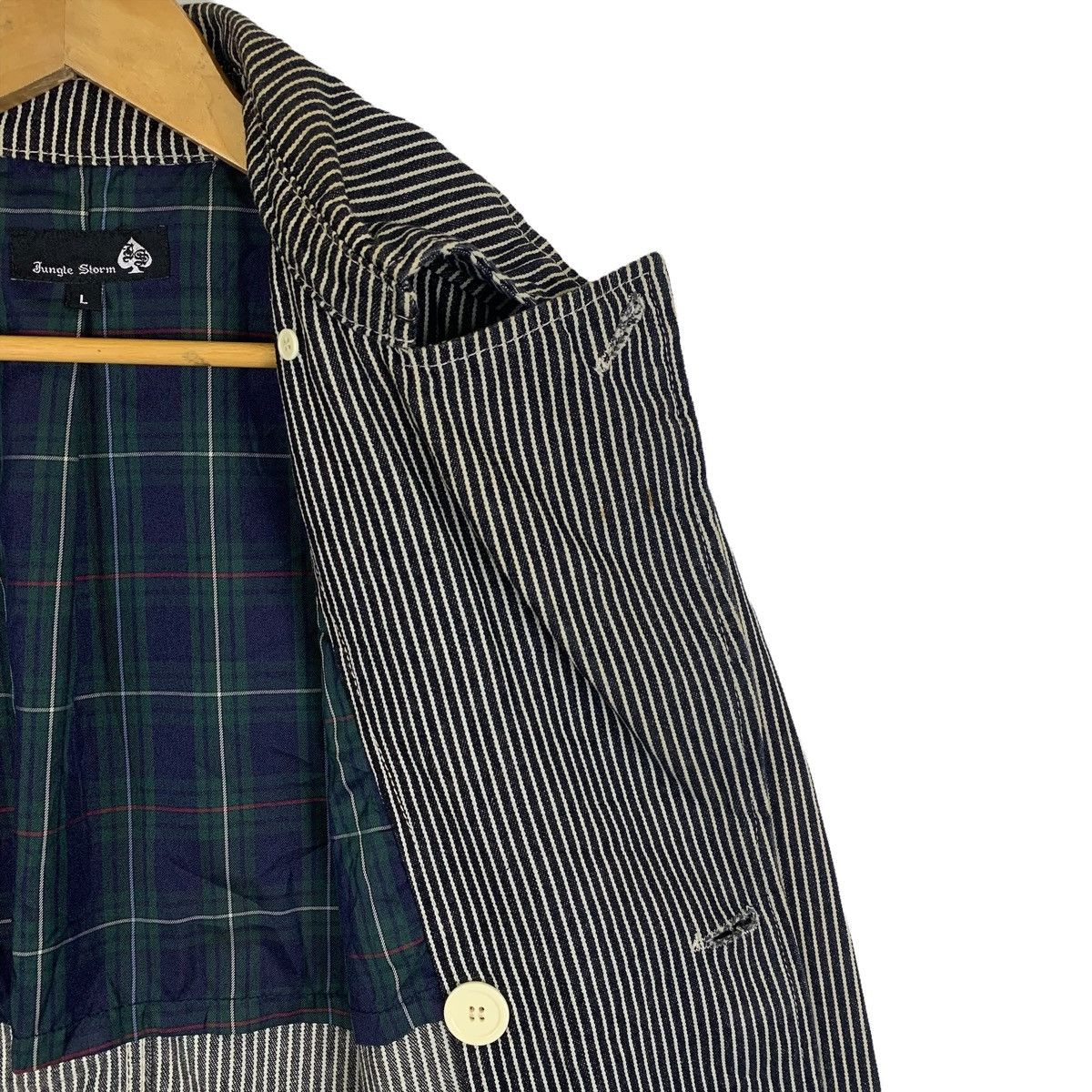 Japanese Brand Jungle Storm Japanese Brand Stripes Hickory Peacoats Jacket Size US L / EU 52-54 / 3 - 9 Thumbnail