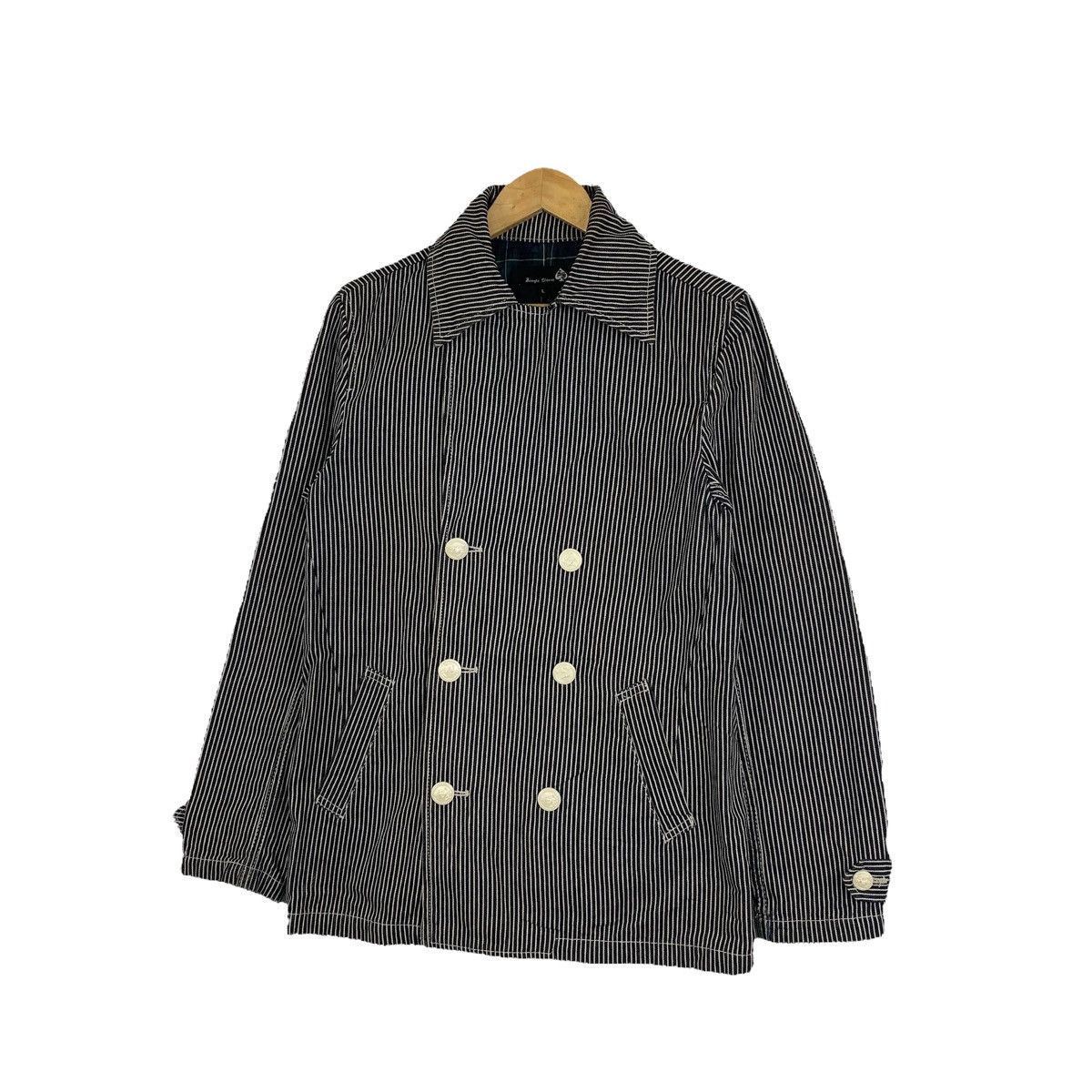Japanese Brand Jungle Storm Japanese Brand Stripes Hickory Peacoats Jacket Size US L / EU 52-54 / 3 - 4 Thumbnail