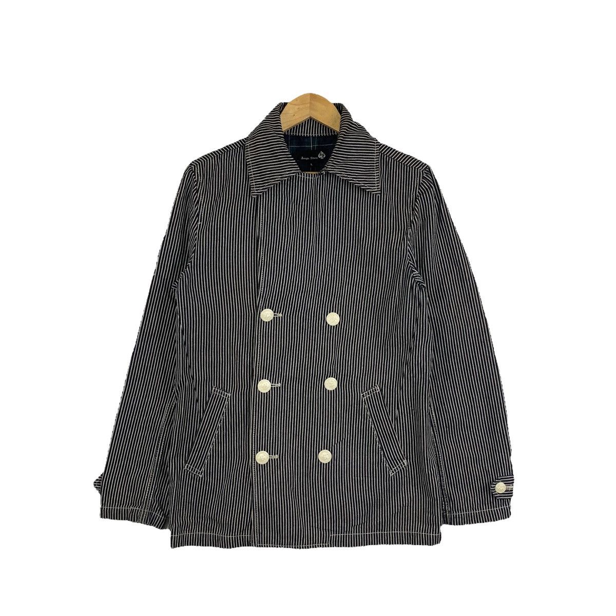 Japanese Brand Jungle Storm Japanese Brand Stripes Hickory Peacoats Jacket Size US L / EU 52-54 / 3 - 1 Thumbnail