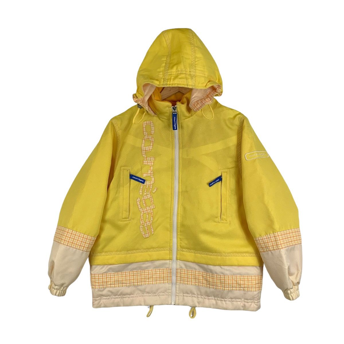 image of Courreges Sport Futur Hoodie Ski Long Coat Parkas Jacket in Yellow, Women's (Size Large)