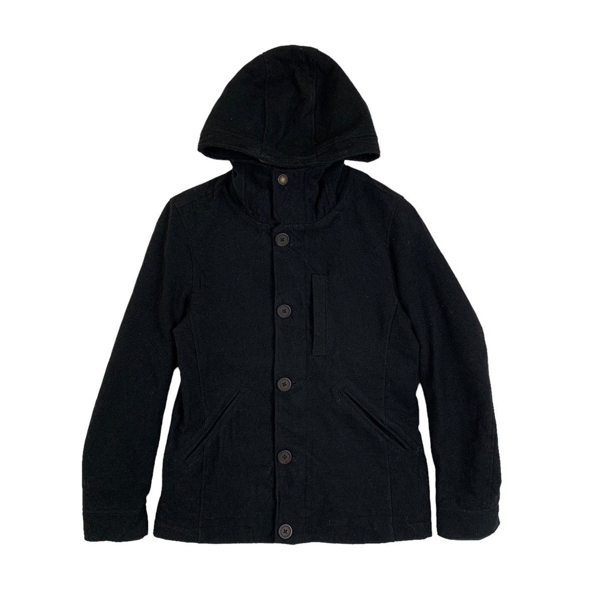 Japanese Brand × Vintage GRN Tokyo Japan Japanese Brand Button Wool Hoodie Jacket Size US S / EU 44-46 / 1 - 1 Thumbnail