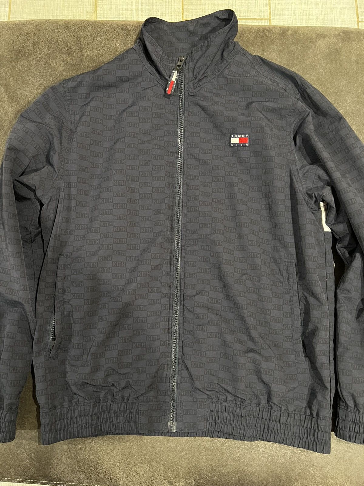 image of Kith x Tommy Hilfiger Track Jacket in Navy, Men's (Size Large)