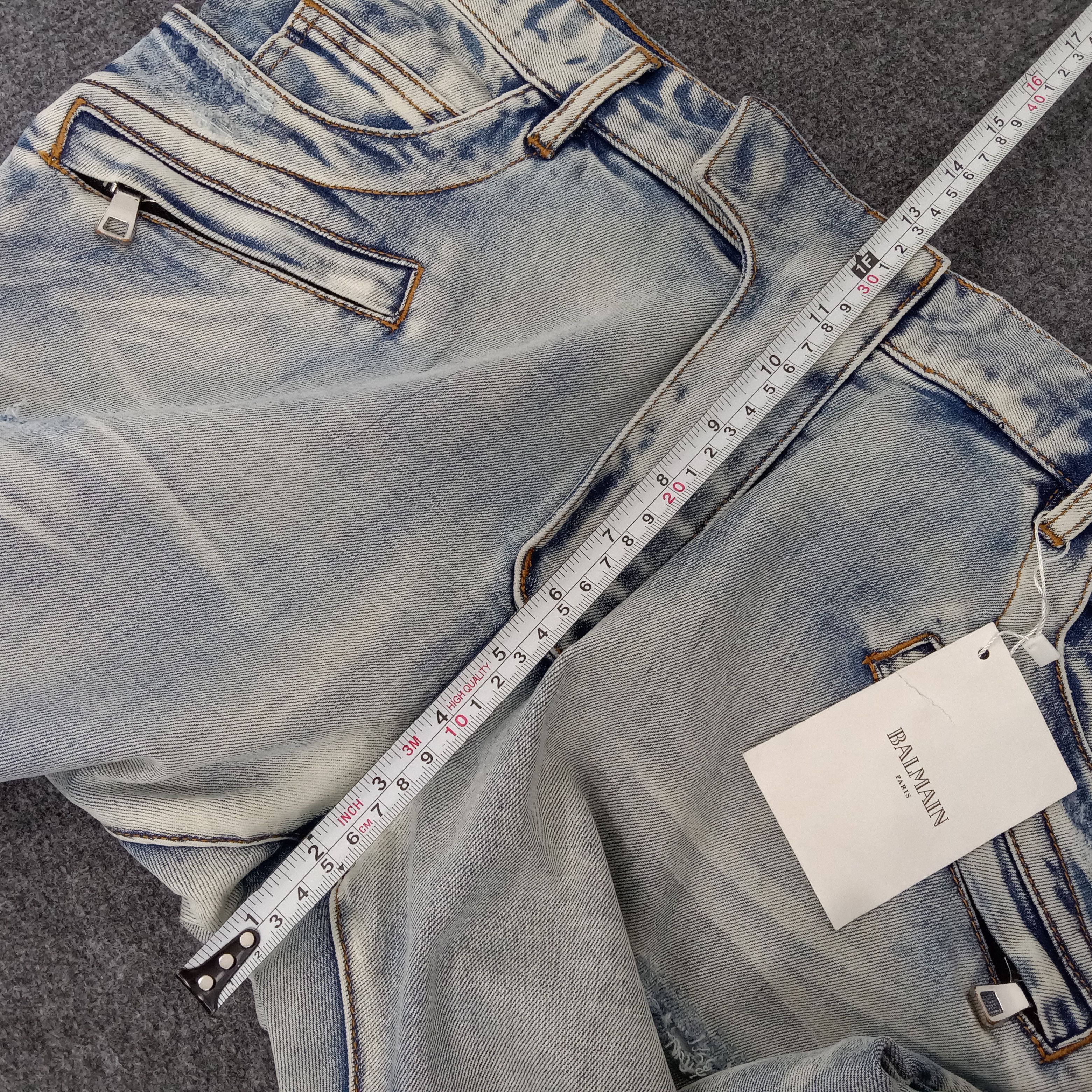 Vintage Balmain Pants Bikers Racing Design Jeans Size US 37 - 16 Thumbnail