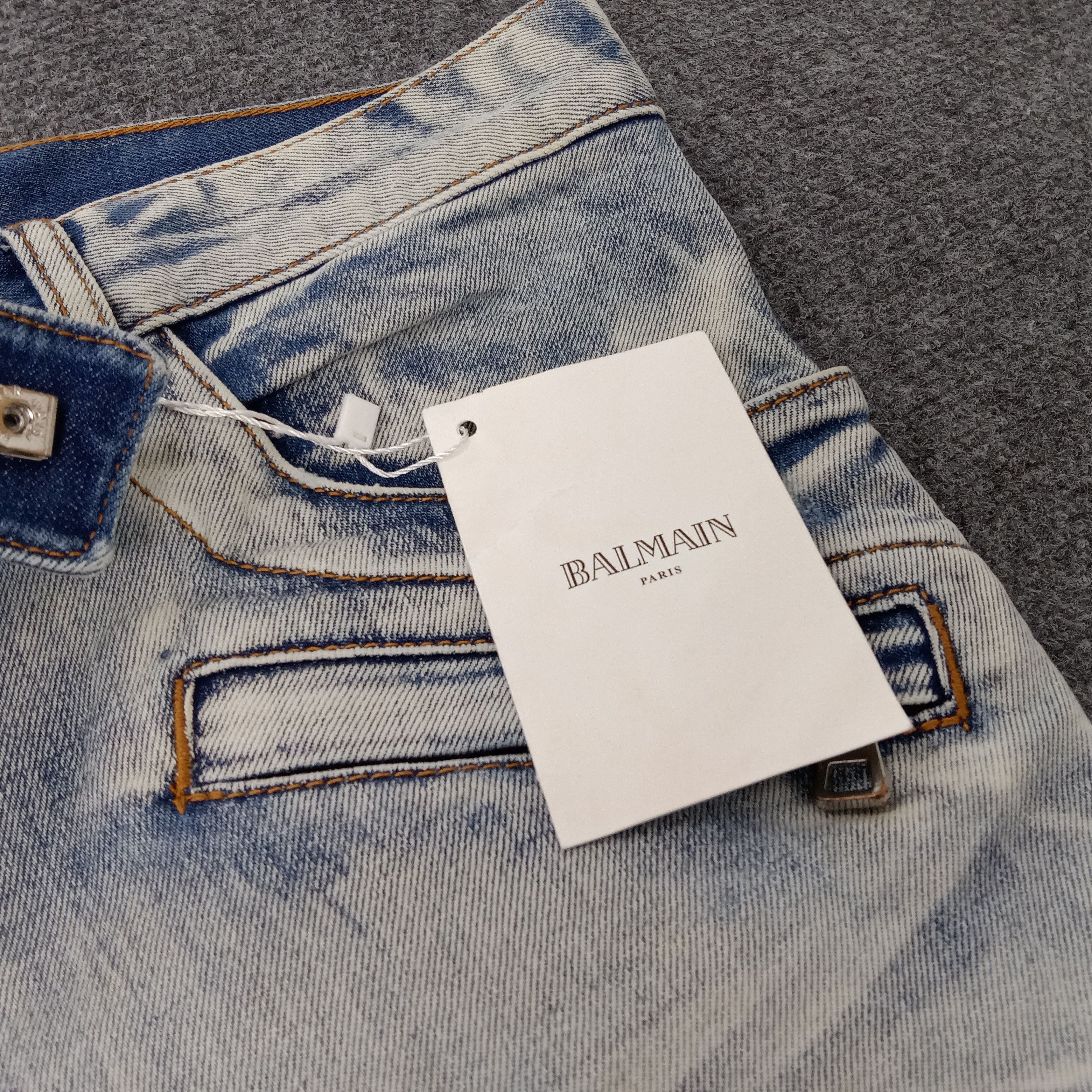 Vintage Balmain Pants Bikers Racing Design Jeans Size US 37 - 7 Thumbnail