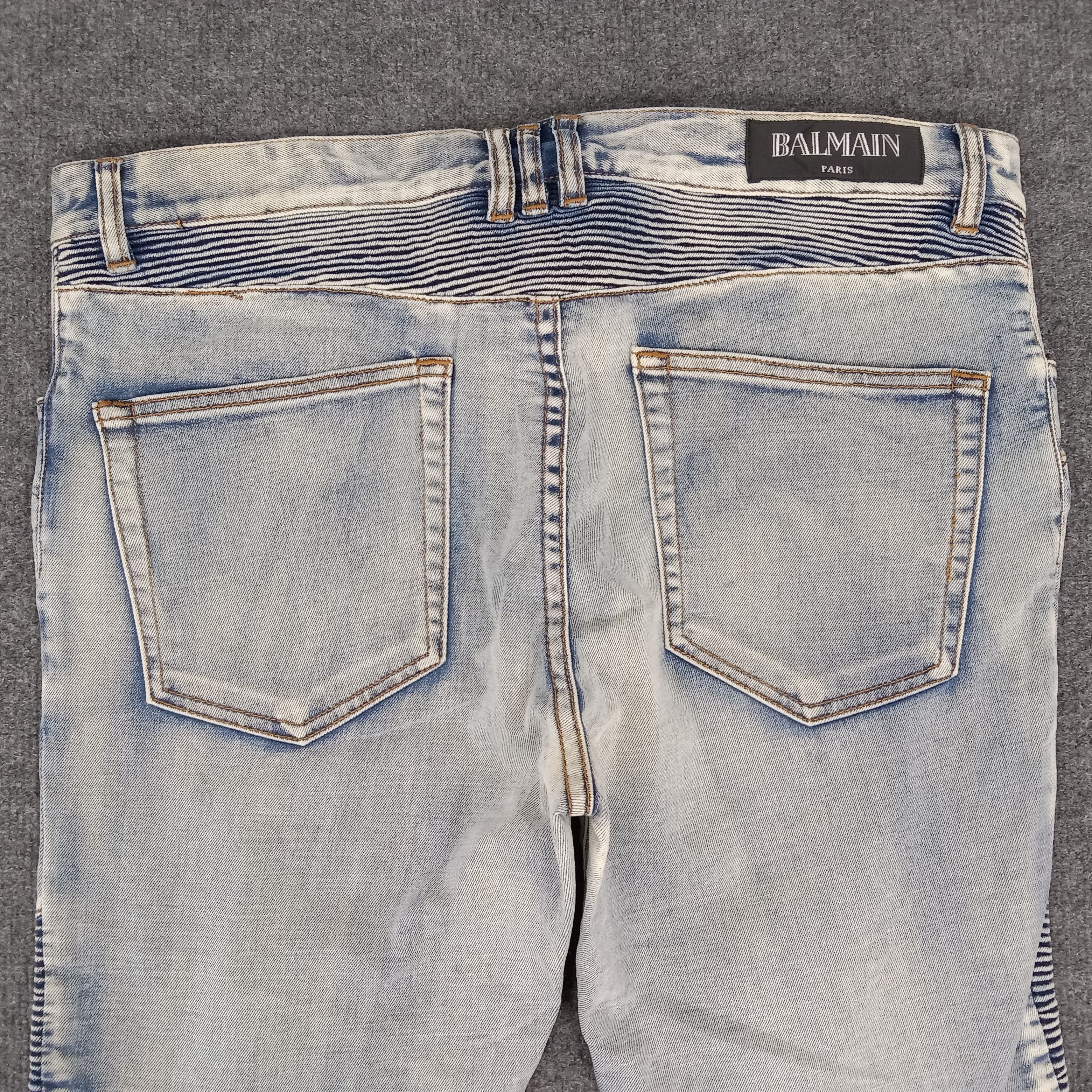 Vintage Balmain Pants Bikers Racing Design Jeans Size US 37 - 5 Thumbnail