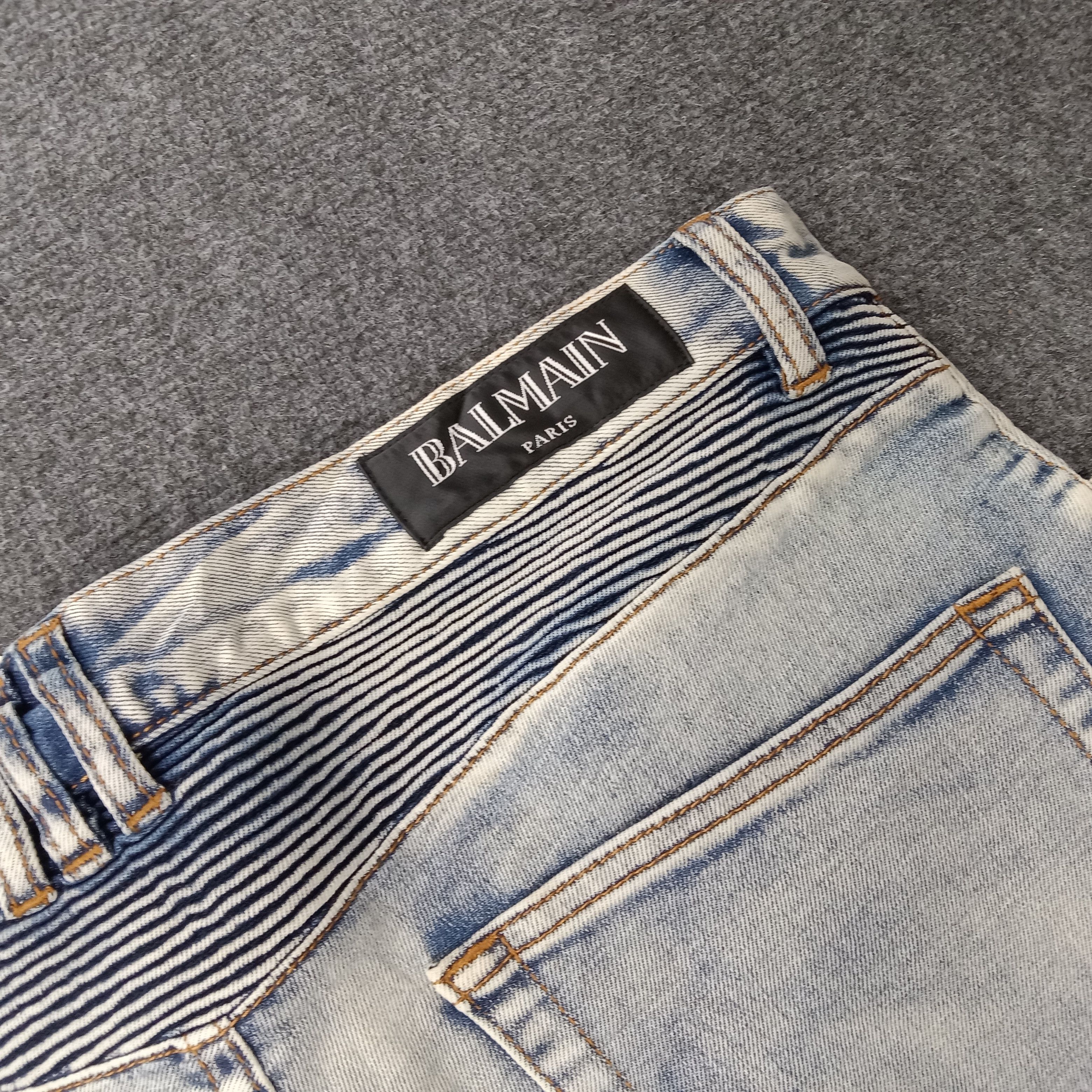 Vintage Balmain Pants Bikers Racing Design Jeans Size US 37 - 13 Thumbnail