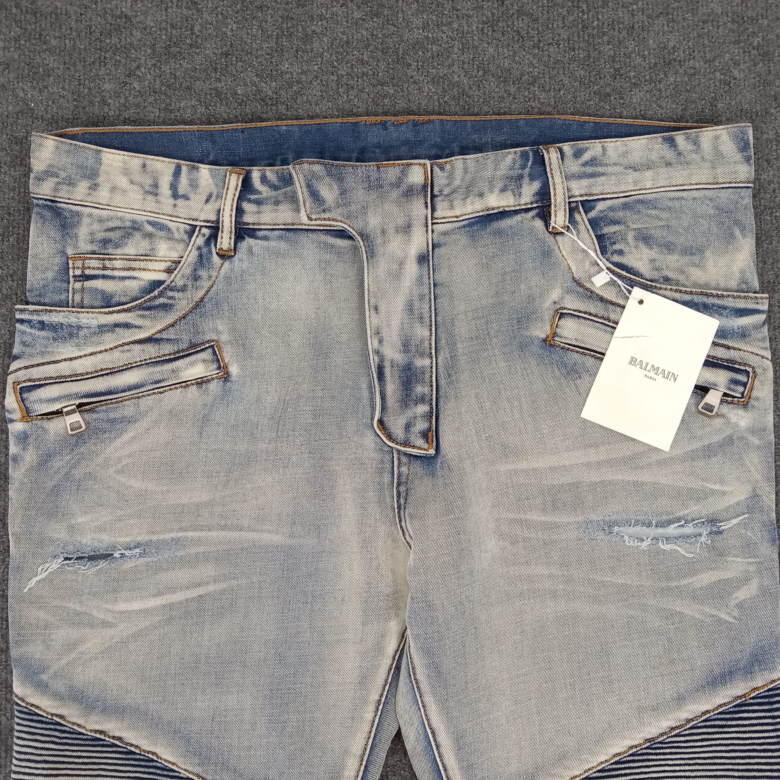 Vintage Balmain Pants Bikers Racing Design Jeans Size US 37 - 2 Thumbnail