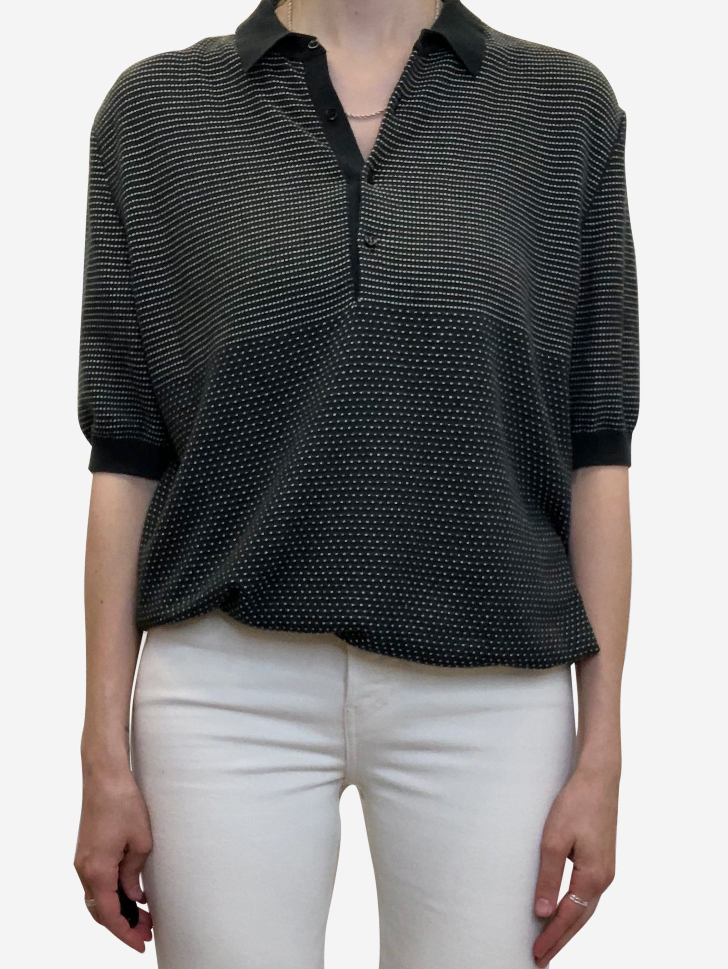 Tシャツ・カットソー LEMAIRE Women Tunic Tops TO1337 LJ1011 BK980 PURPLE Charcoal Short Sleeve Foulard Top | LEMAIRE
