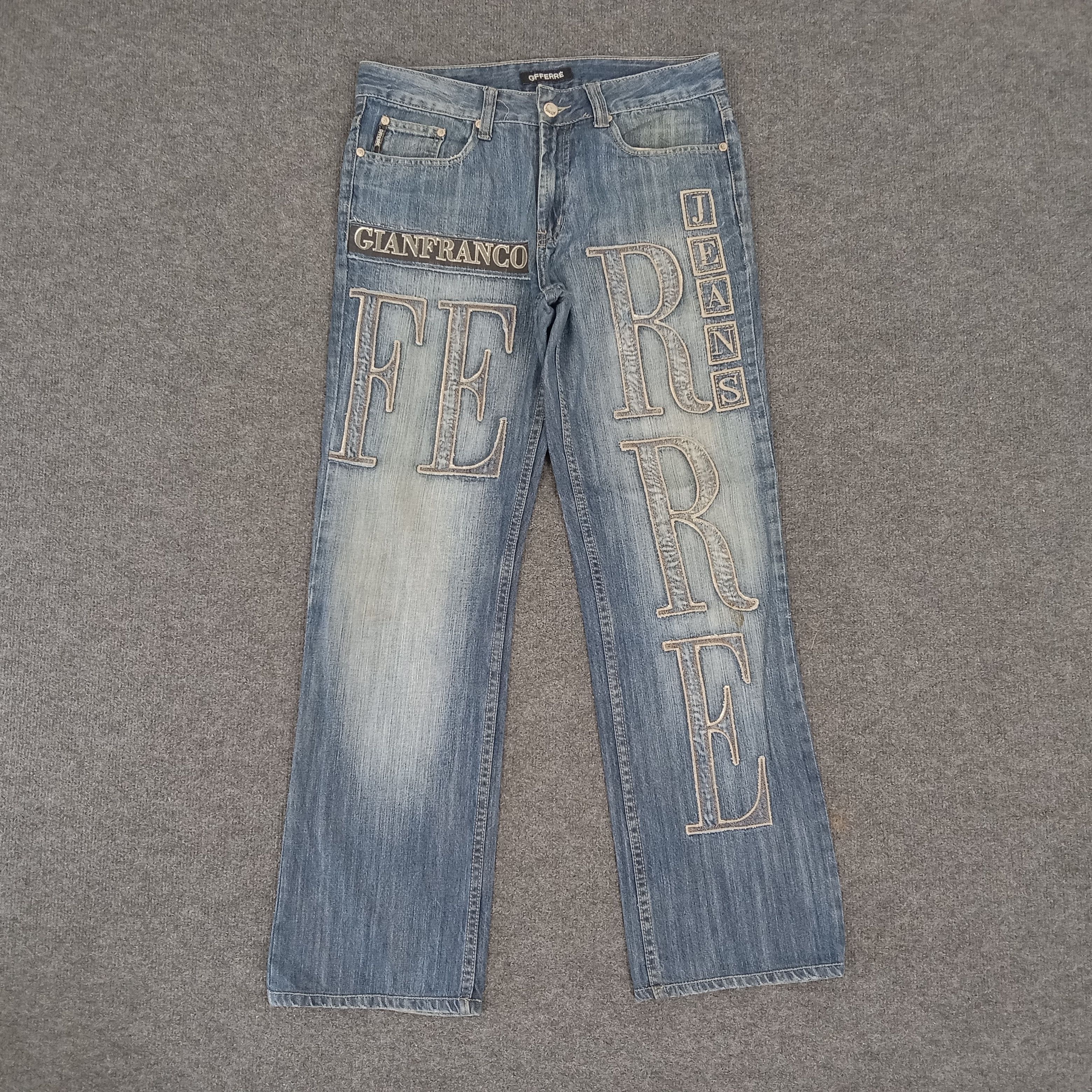 GF Ferre × Vintage GF Ferre Nice Design Denim Jeans Size US 32 / EU 48 - 1 Thumbnail
