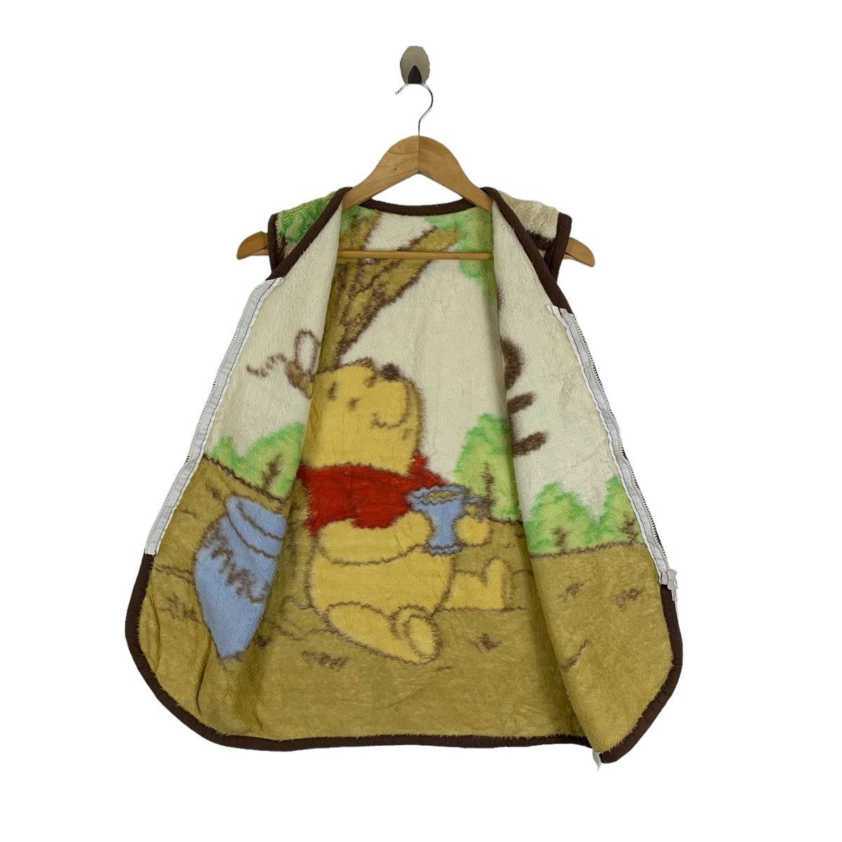 Cartoon Network × Disney × Vintage Winnie The POOH Cartoon Design Fleece Zipper Vest Jacket Size M / US 6-8 / IT 42-44 - 3 Thumbnail