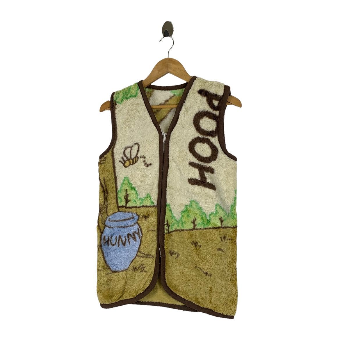Cartoon Network × Disney × Vintage Winnie The POOH Cartoon Design Fleece Zipper Vest Jacket Size M / US 6-8 / IT 42-44 - 4 Thumbnail