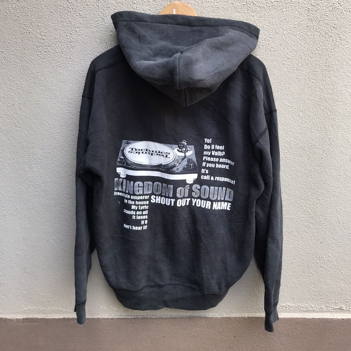 image of Vintage Technics Dj Turntables Hoodie in Black, Men's (Size XL)