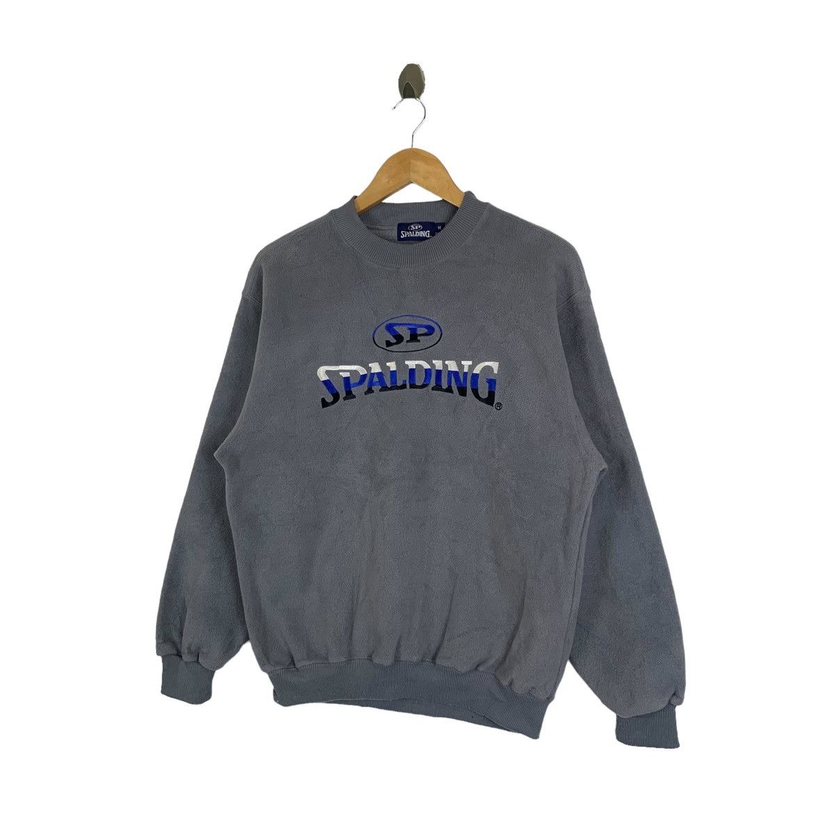 Spalding × Vintage Vintage SPALDING Big Logo Embroidered Fleece Sweatshirt Size US M / EU 48-50 / 2 - 3 Thumbnail