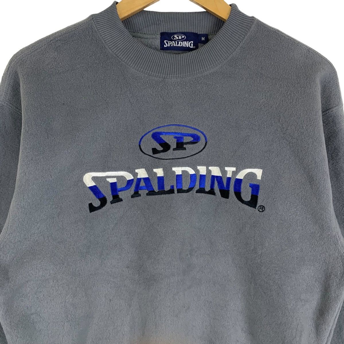 Spalding × Vintage Vintage SPALDING Big Logo Embroidered Fleece Sweatshirt Size US M / EU 48-50 / 2 - 8 Thumbnail