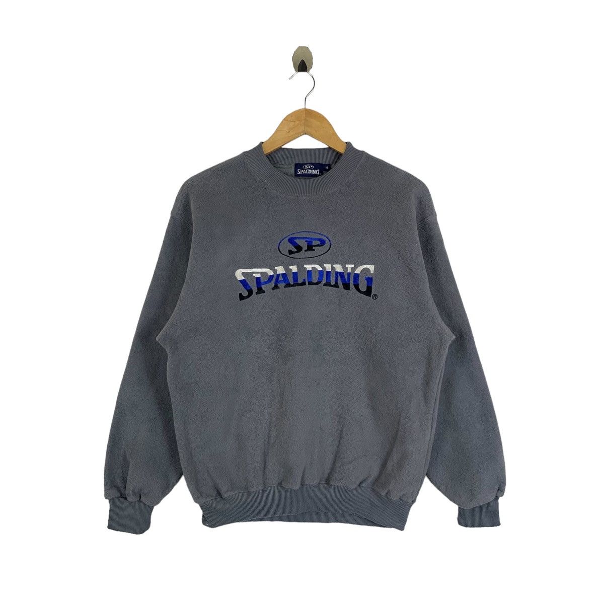 Spalding × Vintage Vintage SPALDING Big Logo Embroidered Fleece Sweatshirt Size US M / EU 48-50 / 2 - 1 Thumbnail