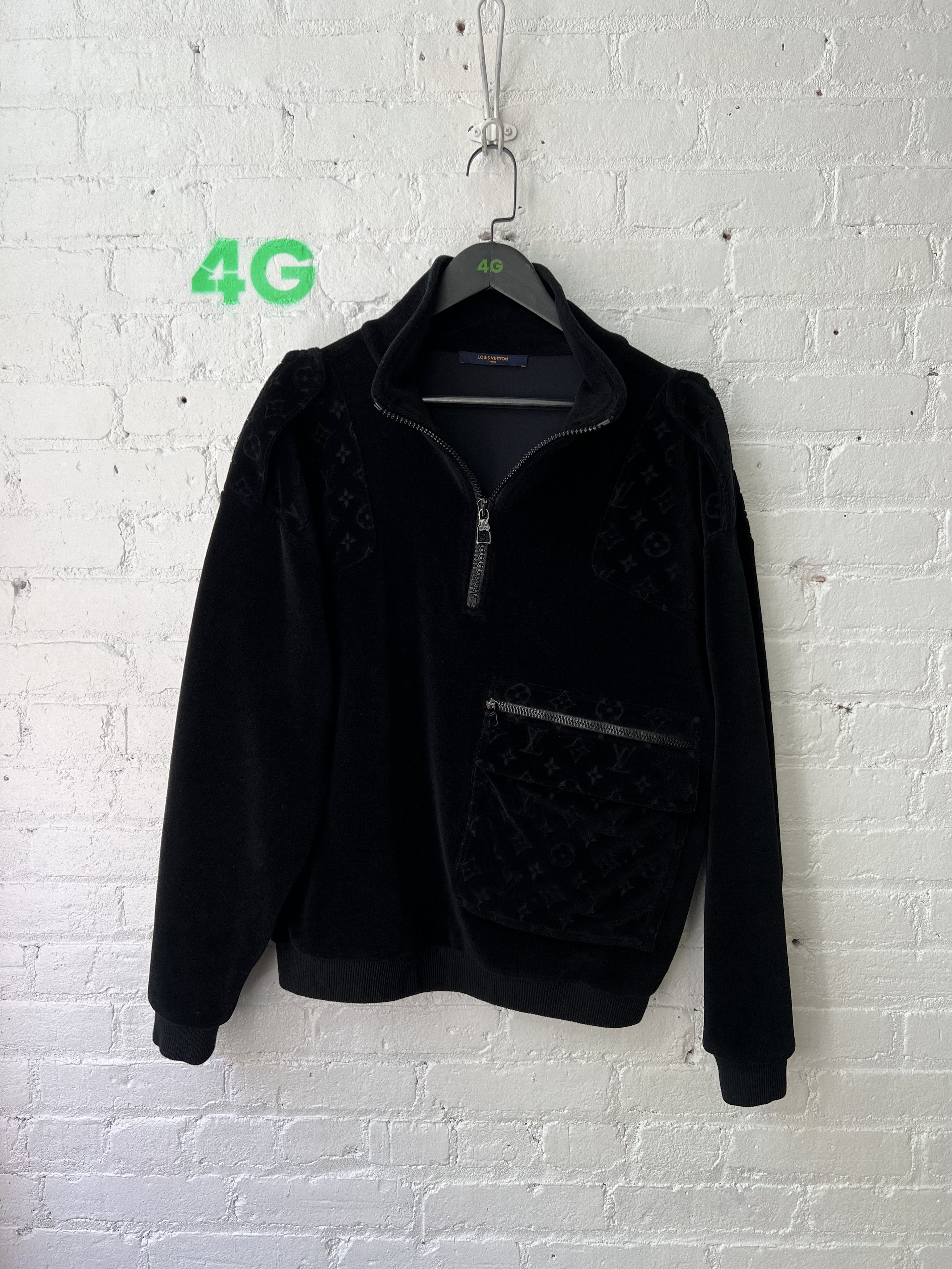 Louis Vuitton LV Virgil Velour Cargo pocket quarter zip sweater Size US L / EU 52-54 / 3 - 4 Thumbnail
