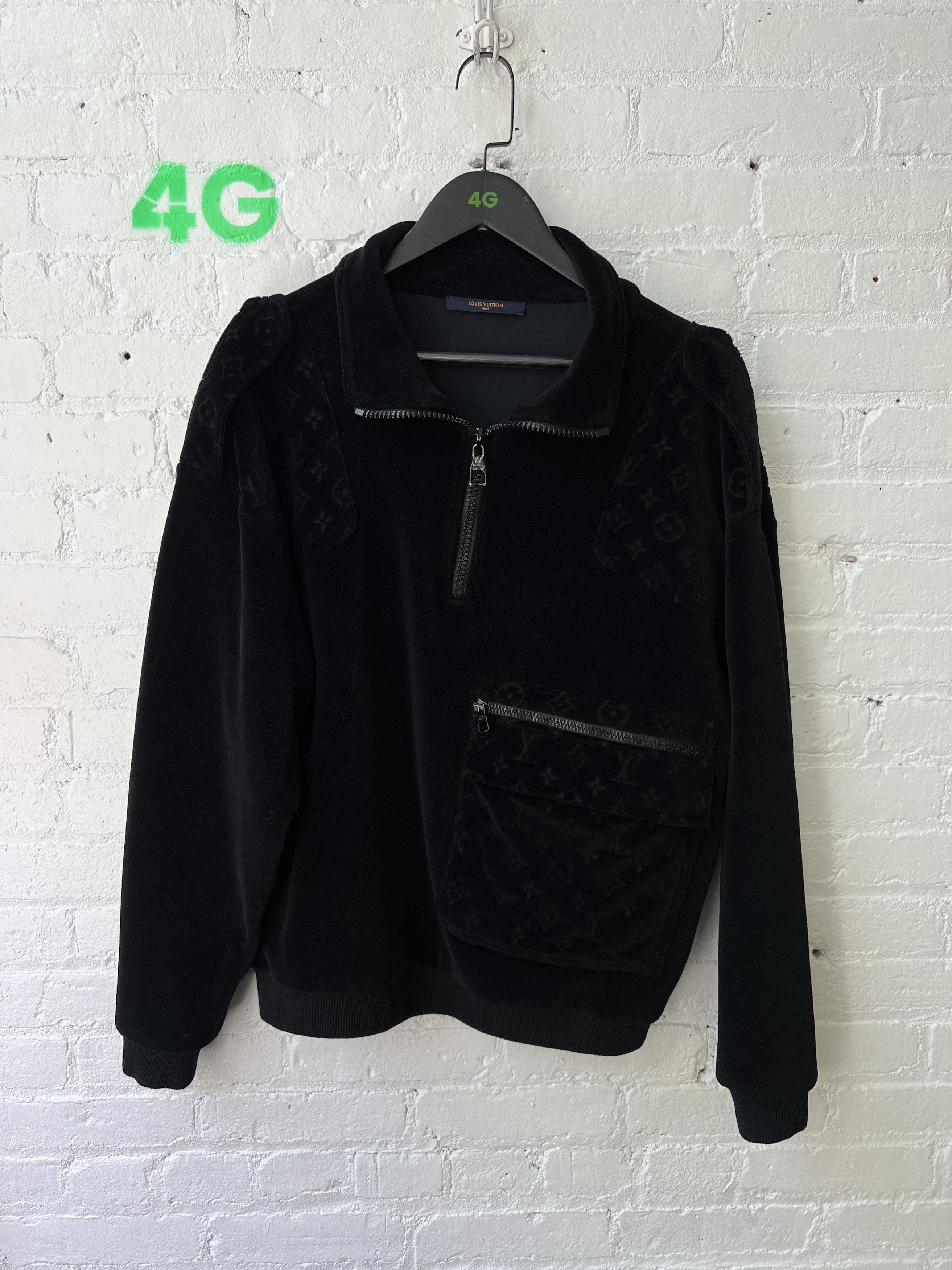 Louis Vuitton LV Virgil Velour Cargo pocket quarter zip sweater Size US L / EU 52-54 / 3 - 7 Thumbnail