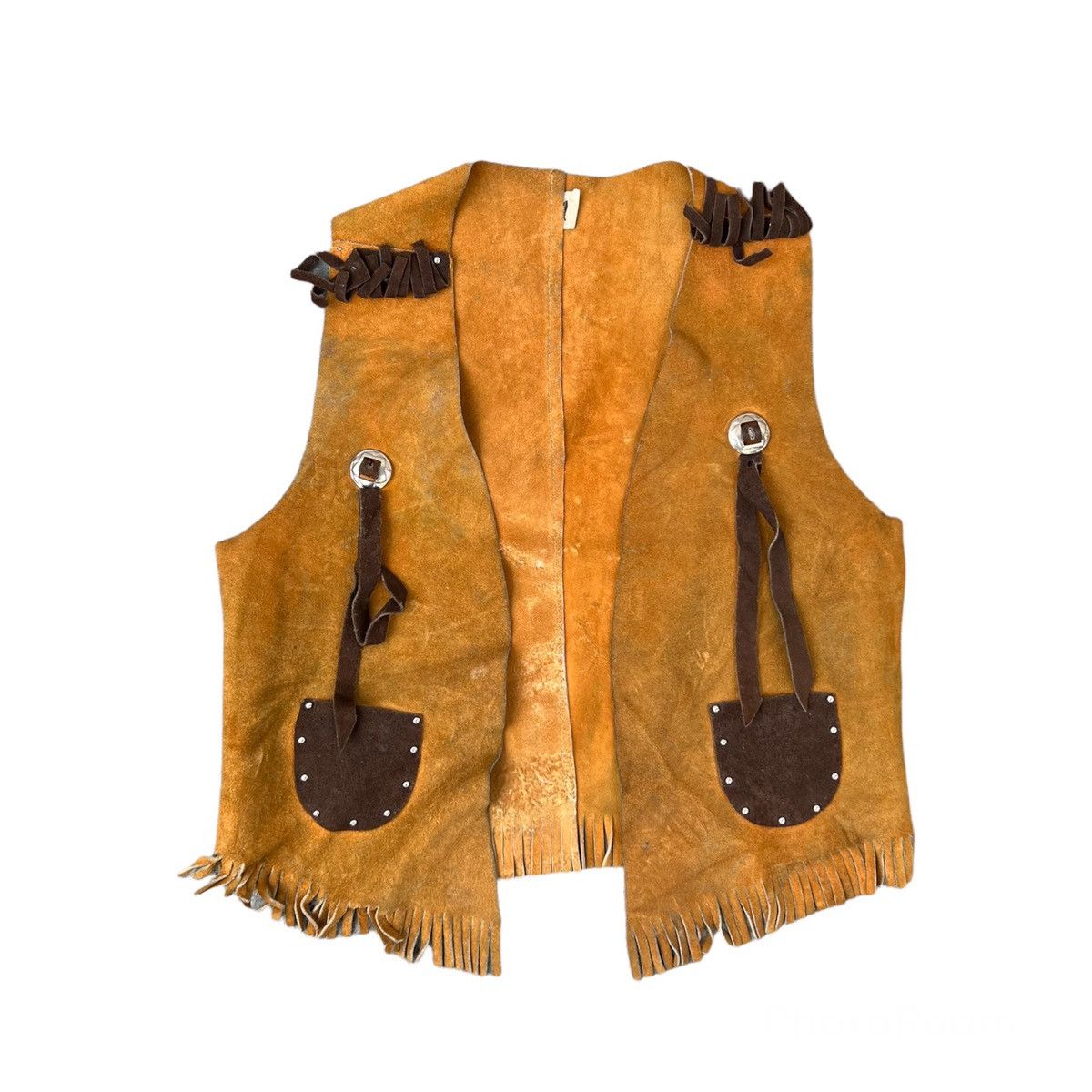 Genuine Leather VINTAGE LEATHER VEST RIOT RIOT DESIGN BIKER RIDER WEAR Size US S / EU 44-46 / 1 - 1 Thumbnail