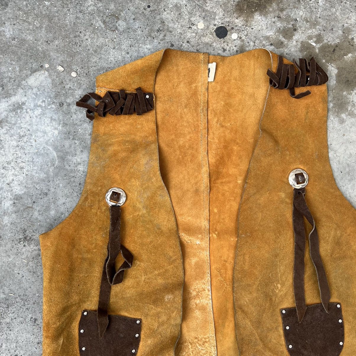 Genuine Leather VINTAGE LEATHER VEST RIOT RIOT DESIGN BIKER RIDER WEAR Size US S / EU 44-46 / 1 - 4 Thumbnail