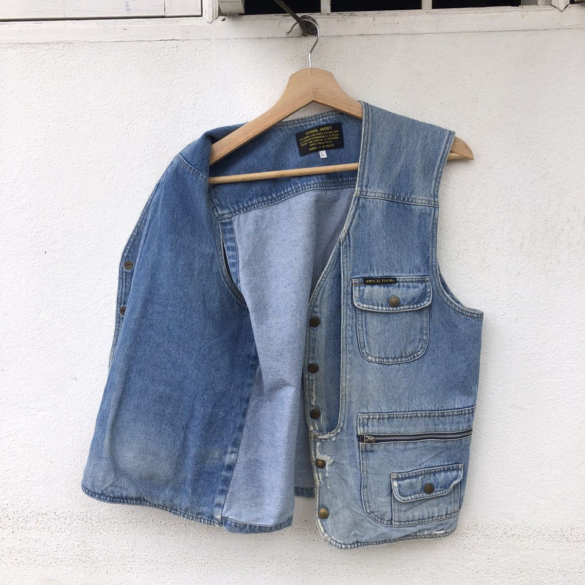 Japanese Brand RUCK DAM DENIM TANK TOP SLEEVELESS MULTI POCKET Size US L / EU 52-54 / 3 - 9 Thumbnail