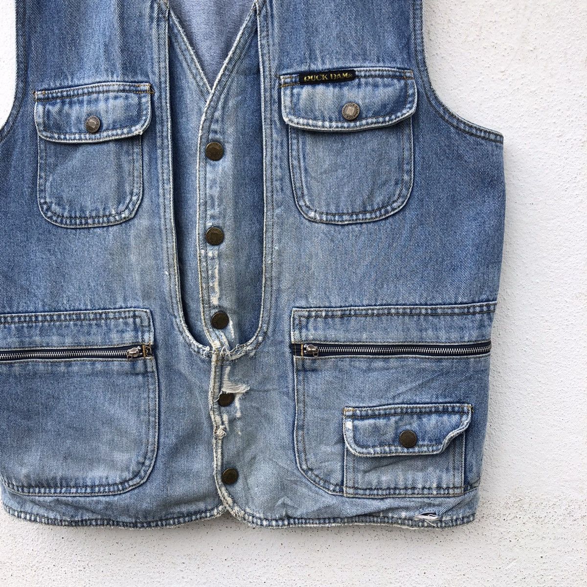 Japanese Brand RUCK DAM DENIM TANK TOP SLEEVELESS MULTI POCKET Size US L / EU 52-54 / 3 - 4 Thumbnail