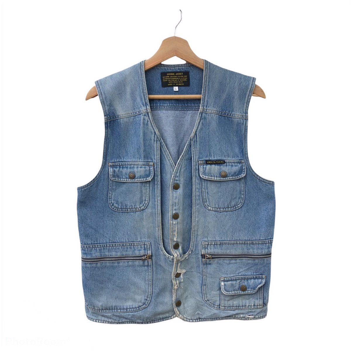 Japanese Brand RUCK DAM DENIM TANK TOP SLEEVELESS MULTI POCKET Size US L / EU 52-54 / 3 - 1 Thumbnail