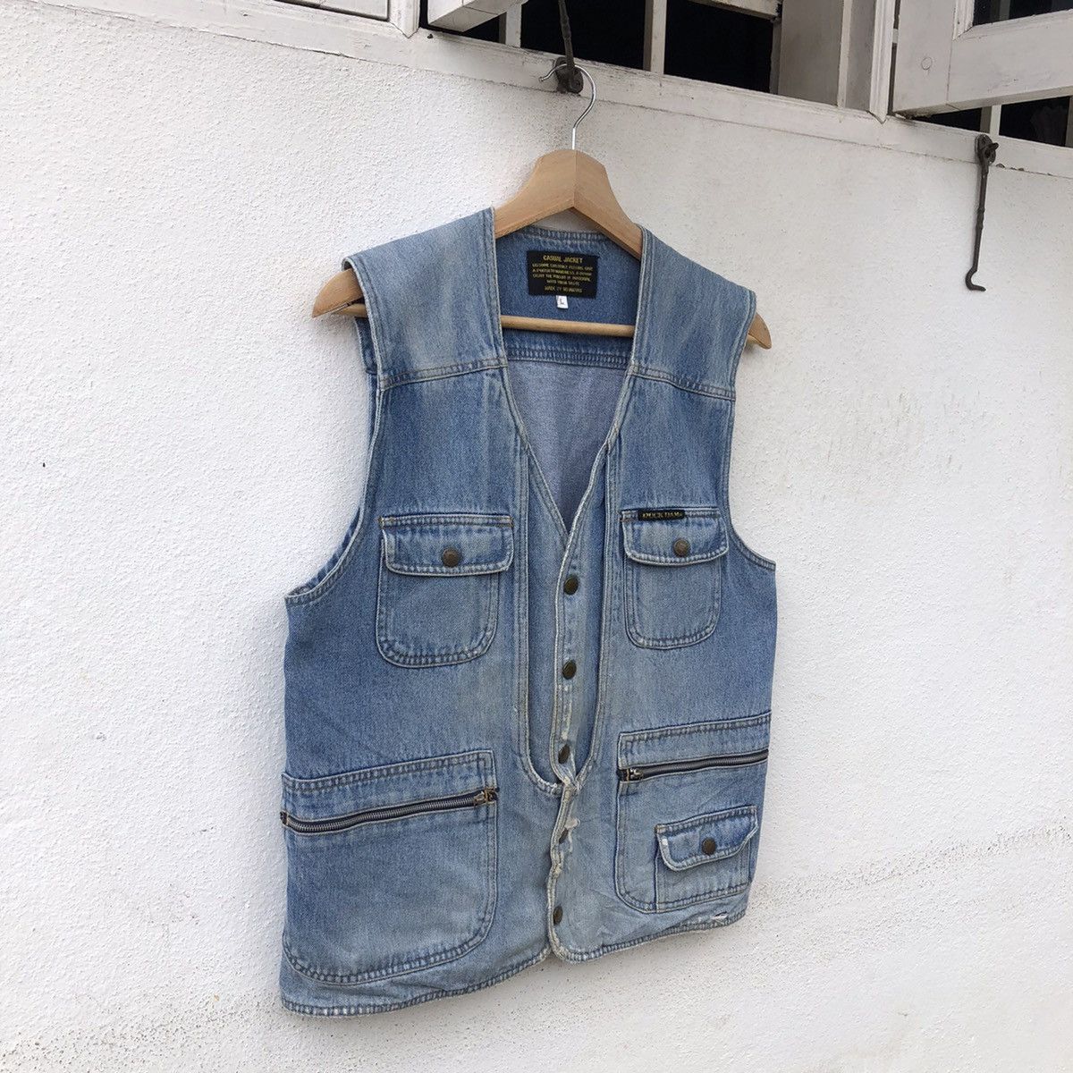 Japanese Brand RUCK DAM DENIM TANK TOP SLEEVELESS MULTI POCKET Size US L / EU 52-54 / 3 - 2 Thumbnail