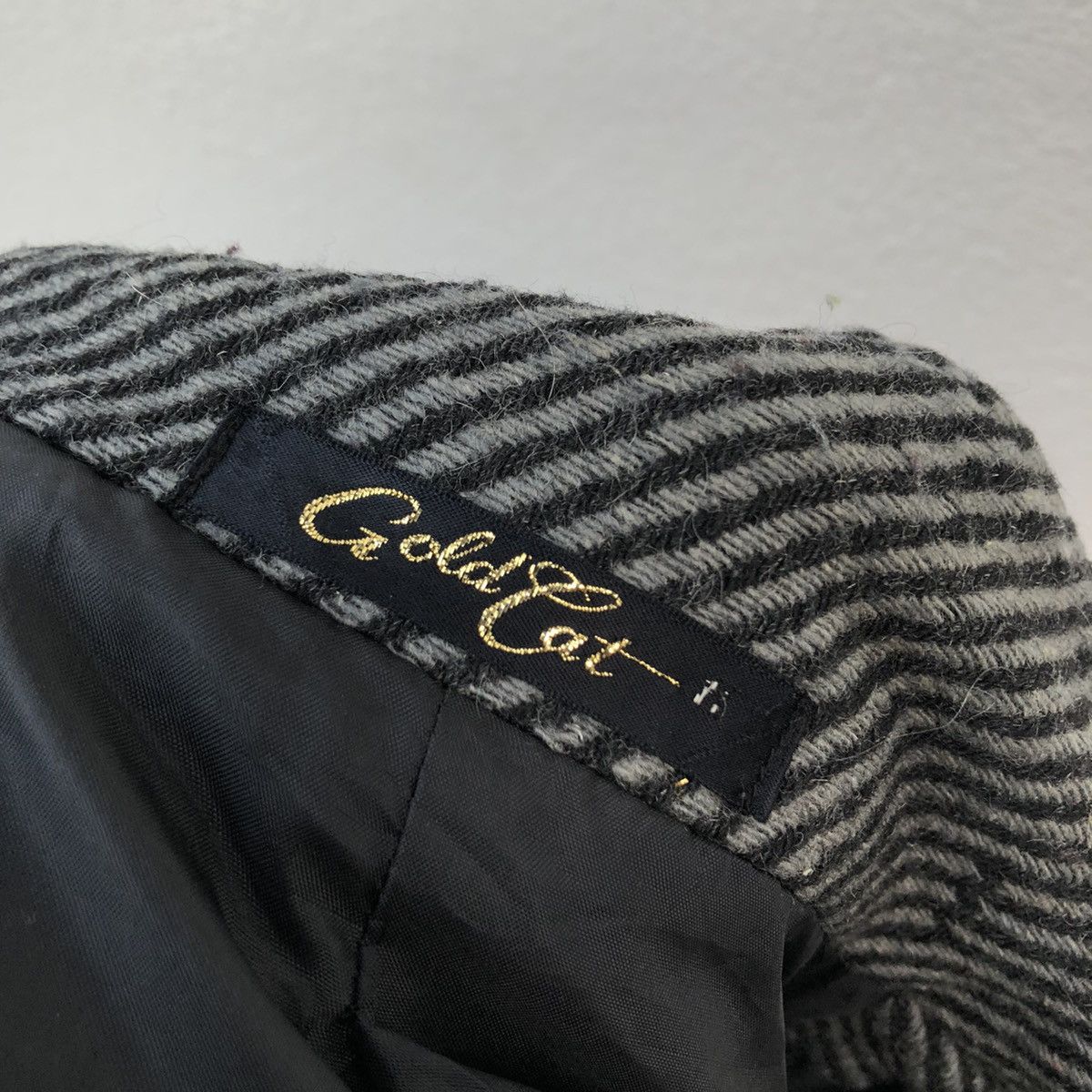 Japanese Brand VINTAGE GOLD CAT BOMBER JACKET HERRINGBONE DESIGN Size US M / EU 48-50 / 2 - 10 Thumbnail