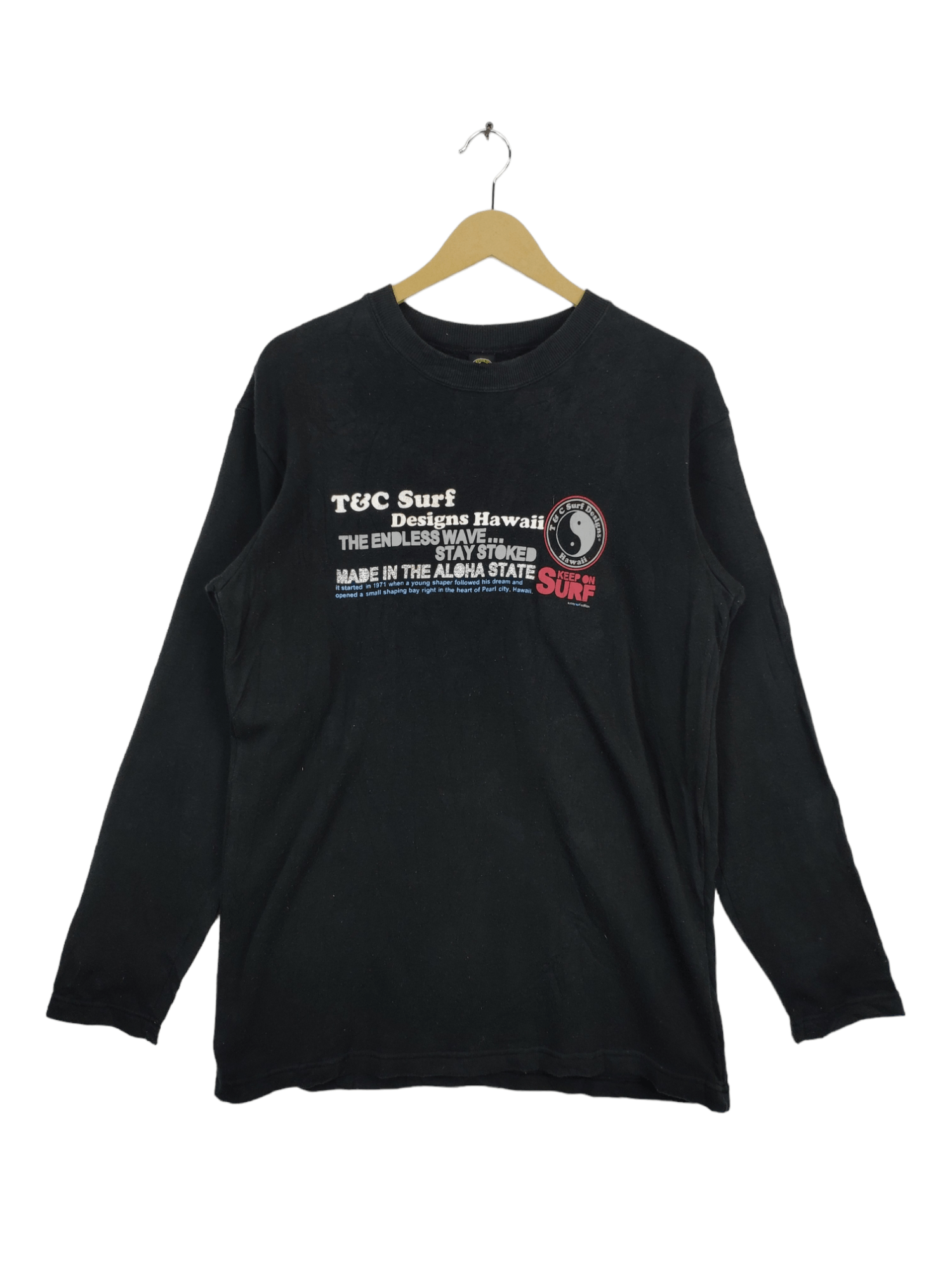 Japanese Brand T&C Surf Designs Hawaii Long Sleeve Shirt Spell Out Size US M / EU 48-50 / 2 - 1 Thumbnail