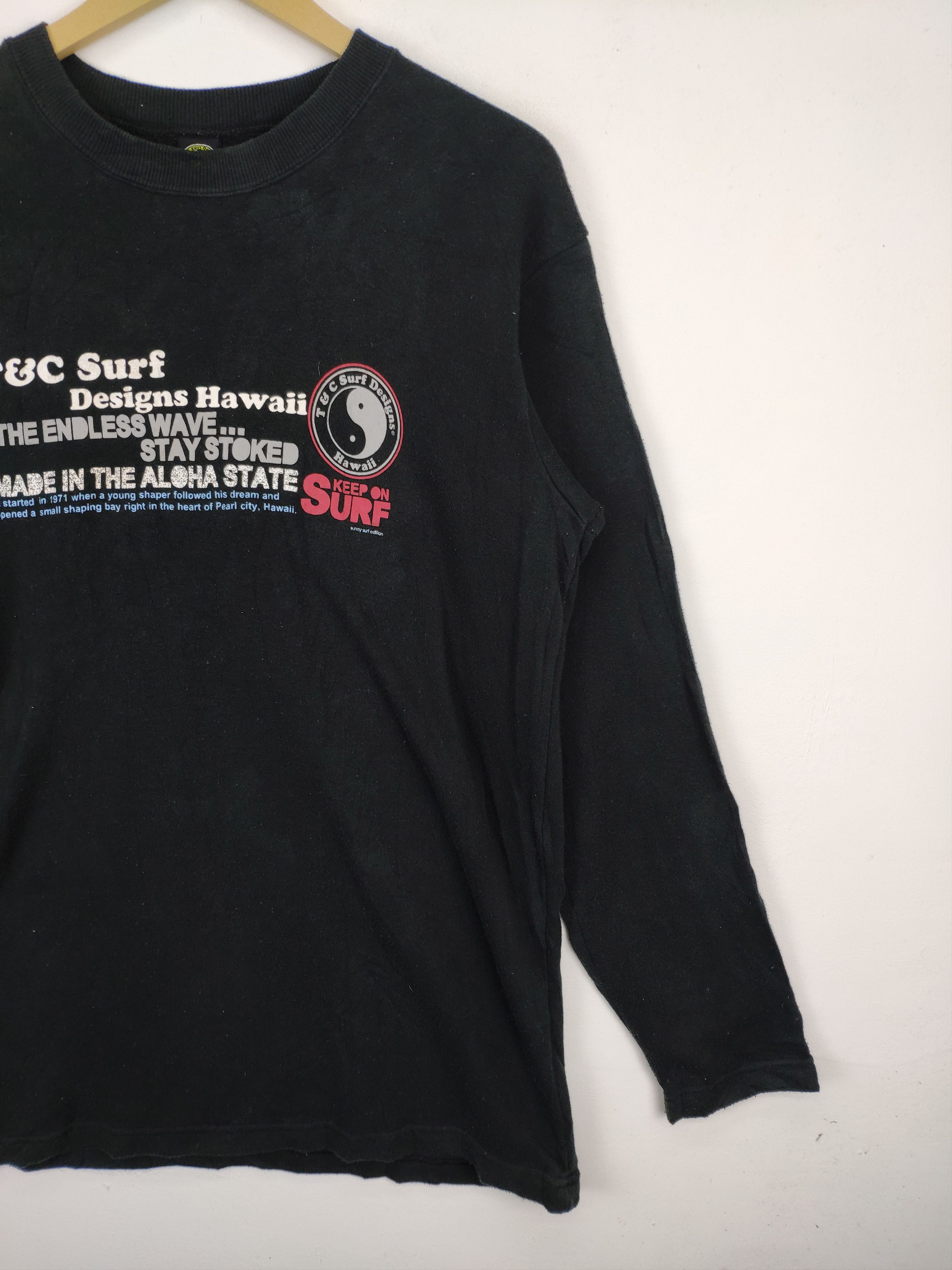 Japanese Brand T&C Surf Designs Hawaii Long Sleeve Shirt Spell Out Size US M / EU 48-50 / 2 - 5 Thumbnail
