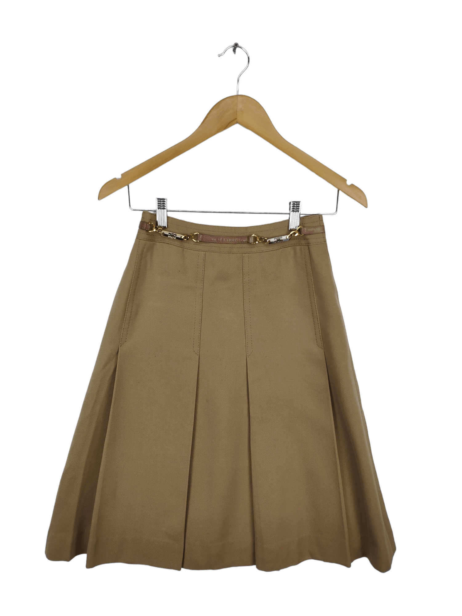 image of Archival Clothing x Avant Garde Vintage Pleated Midi Skirt Unbranded Inspired Celine in Brown, Wome