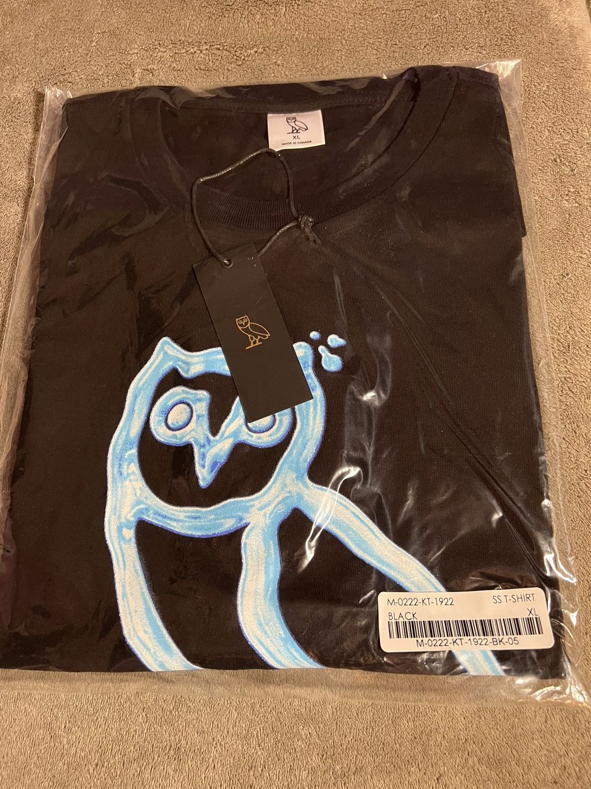 image of Octobers Very Own Ovo T-Shirt Liquid OG Owl Tee in Black, Men's (Size XL)