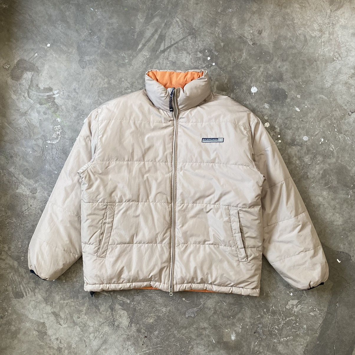 image of Balenciaga - Vintage Reversible Down Jacket in Brown/Orange, Men's (Size Medium)