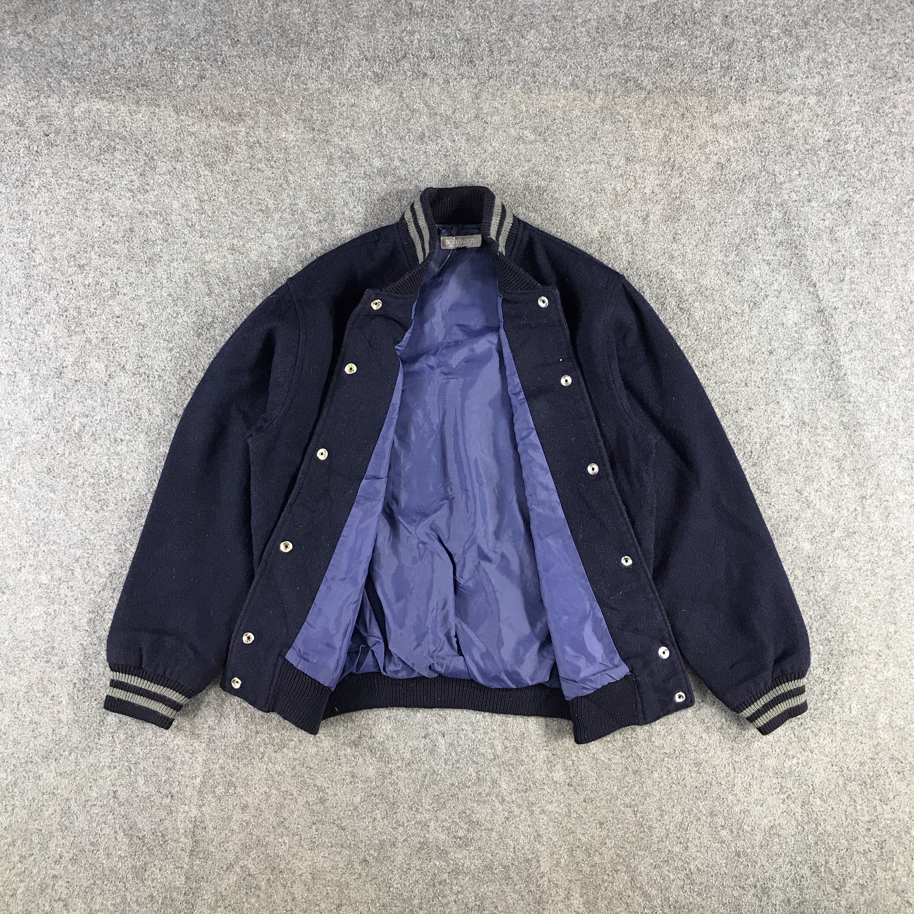 Japanese Brand 90s Bonmarlen Blue Wool Bomber Varsity Jacket JC58 Size US S / EU 44-46 / 1 - 2 Thumbnail