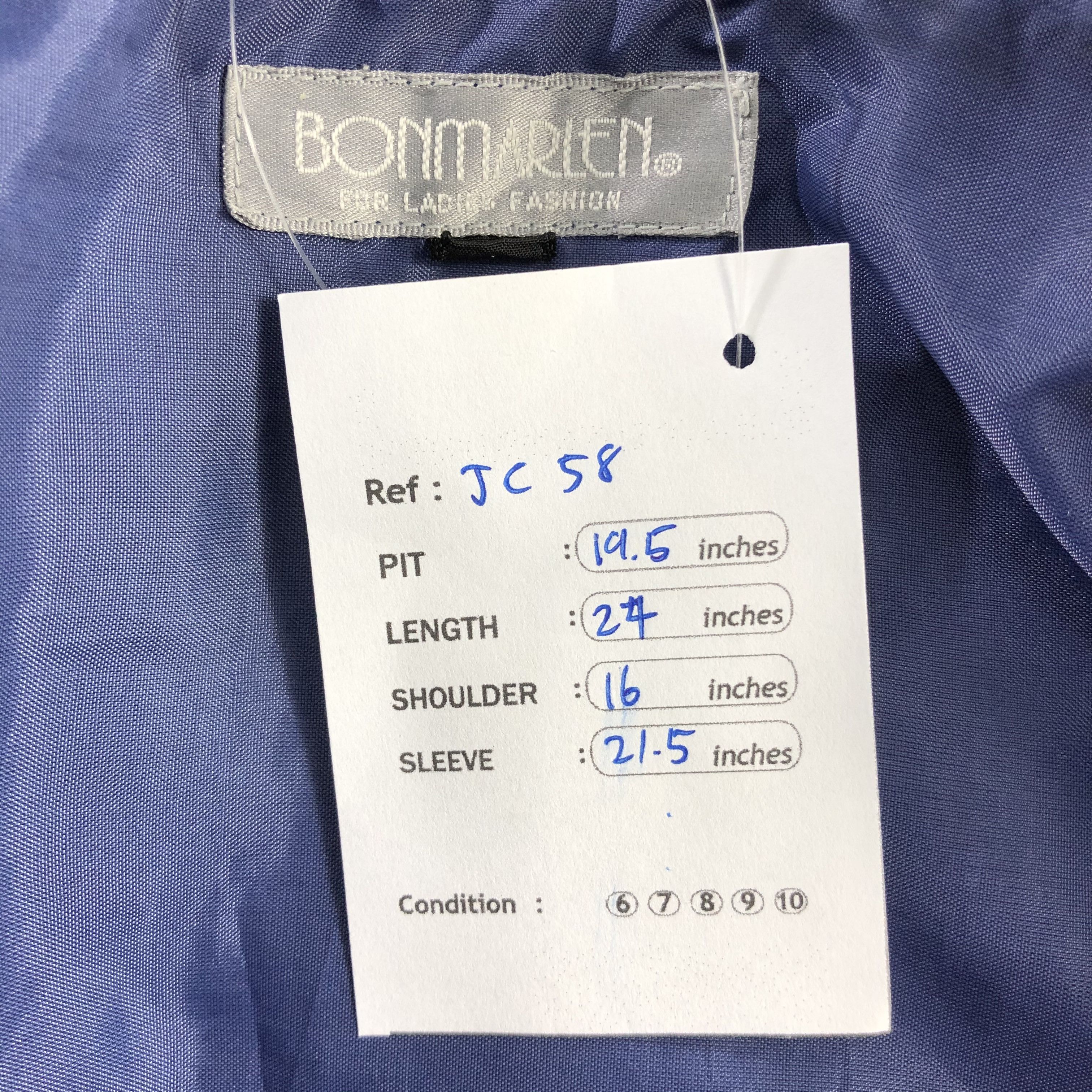 Japanese Brand 90s Bonmarlen Blue Wool Bomber Varsity Jacket JC58 Size US S / EU 44-46 / 1 - 7 Thumbnail