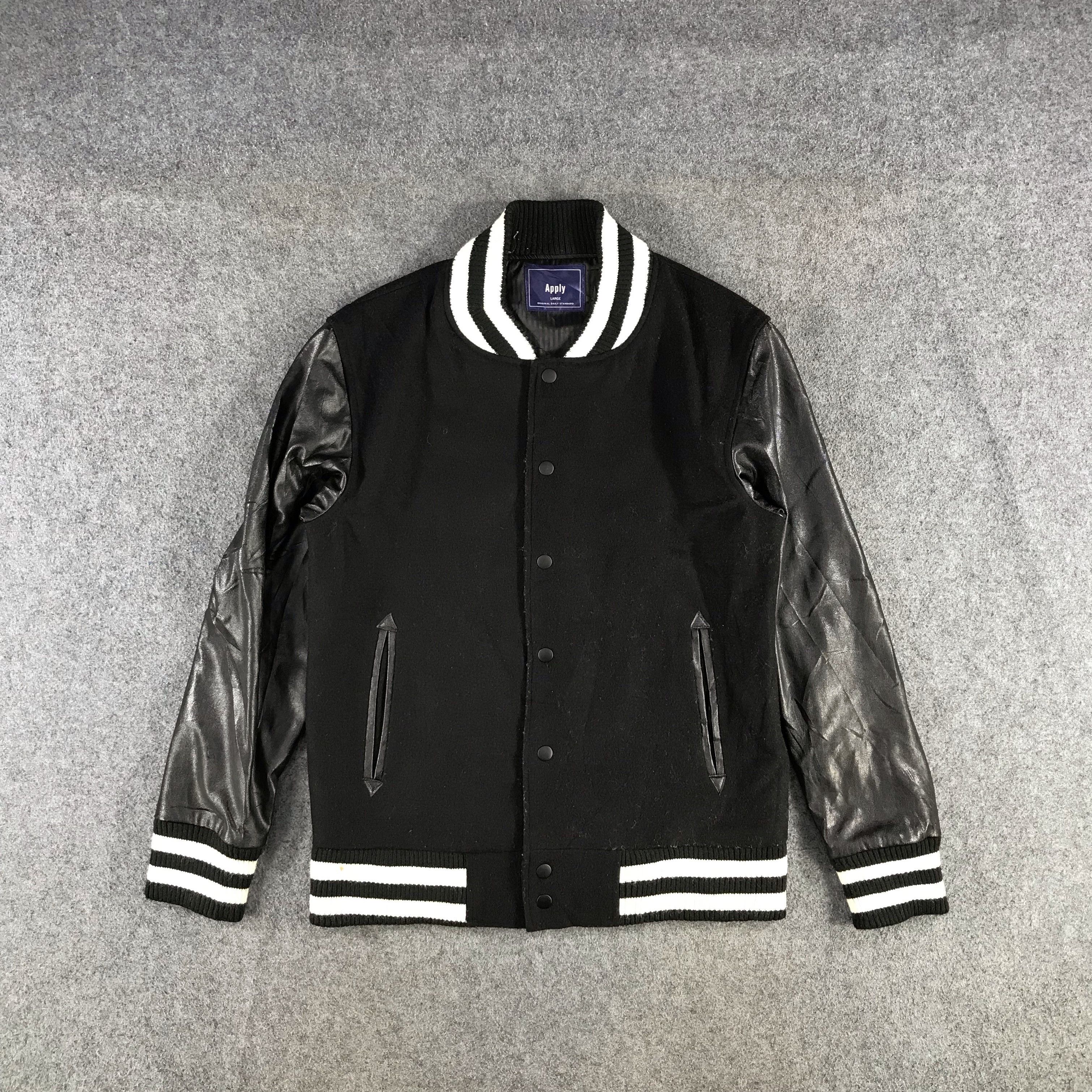 Japanese Brand Black Varsity Bomber Jacket JC80